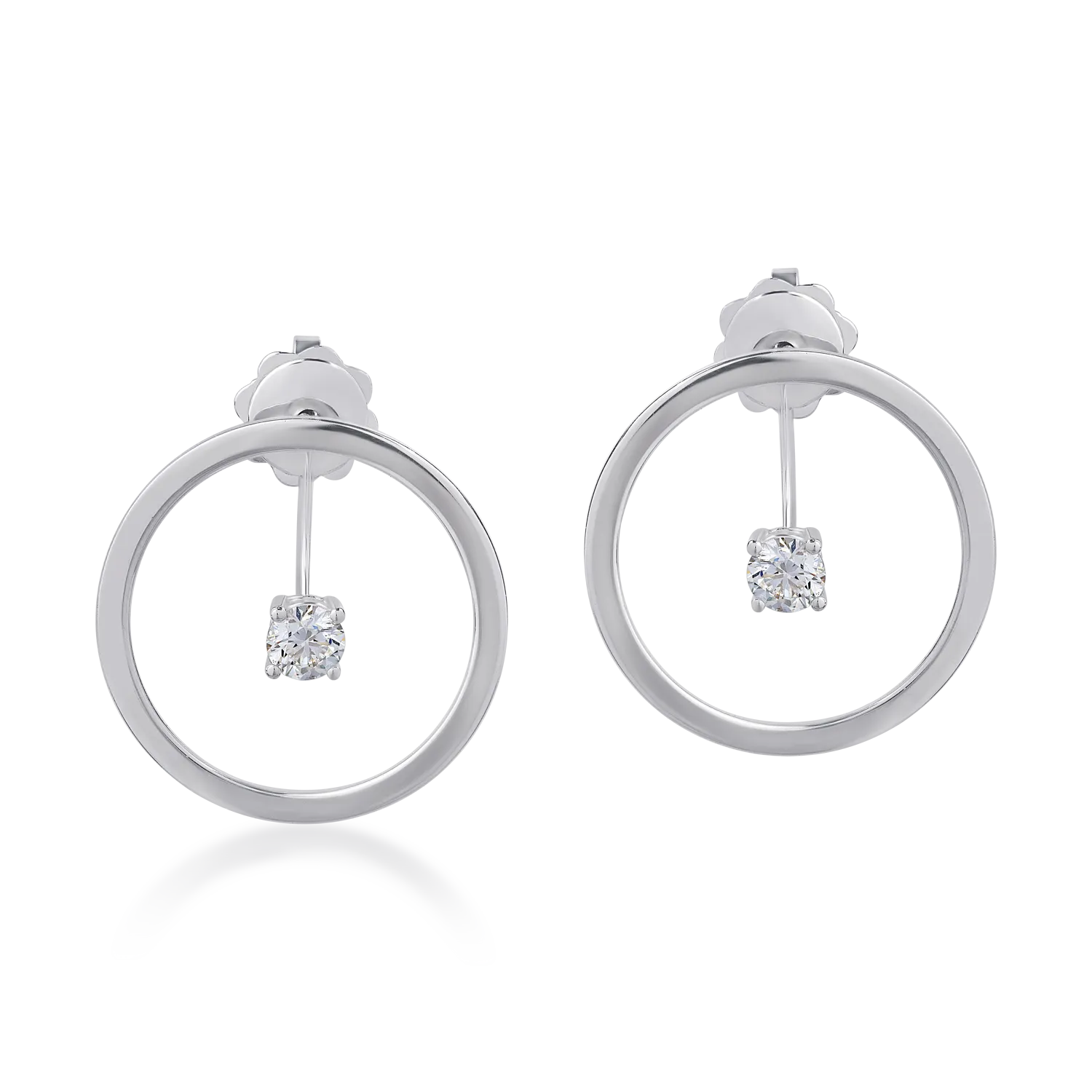 Cercei din aur alb de 18K cu diamante de 0.4ct-110976
