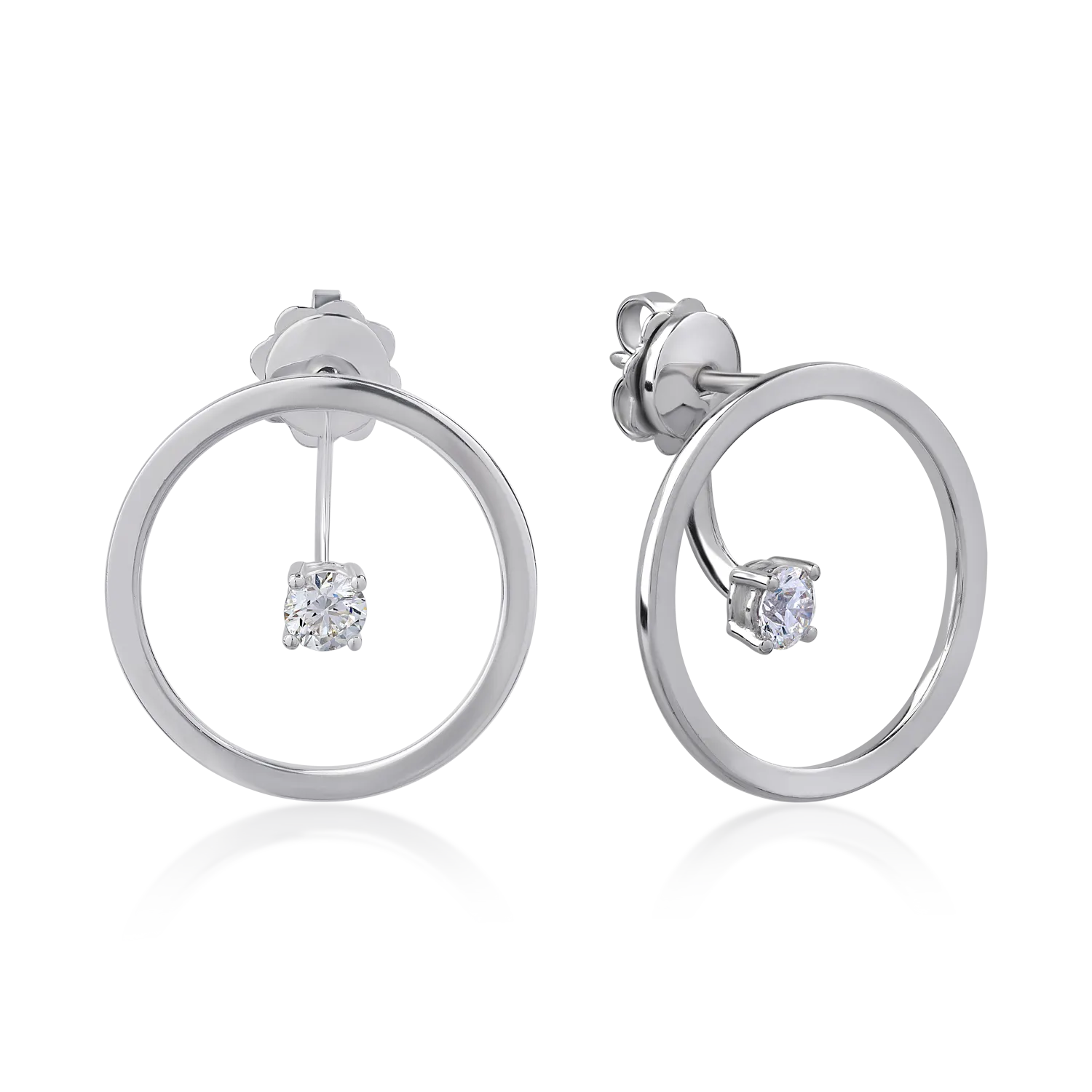 Cercei din aur alb cu diamante de 0.4ct