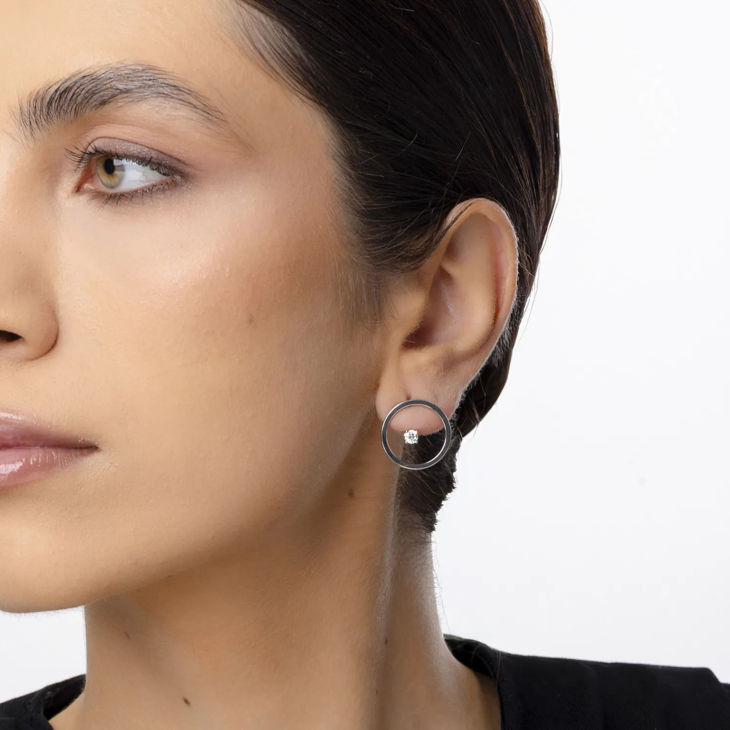 18K fehérarany fülbevaló 0.4ct gyémántokkal