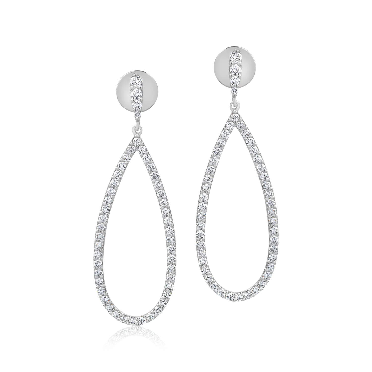 18K white gold earrings with 1.8ct diamonds