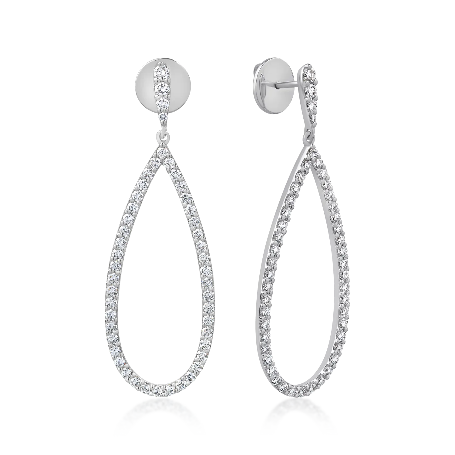18K white gold earrings with 1.8ct diamonds