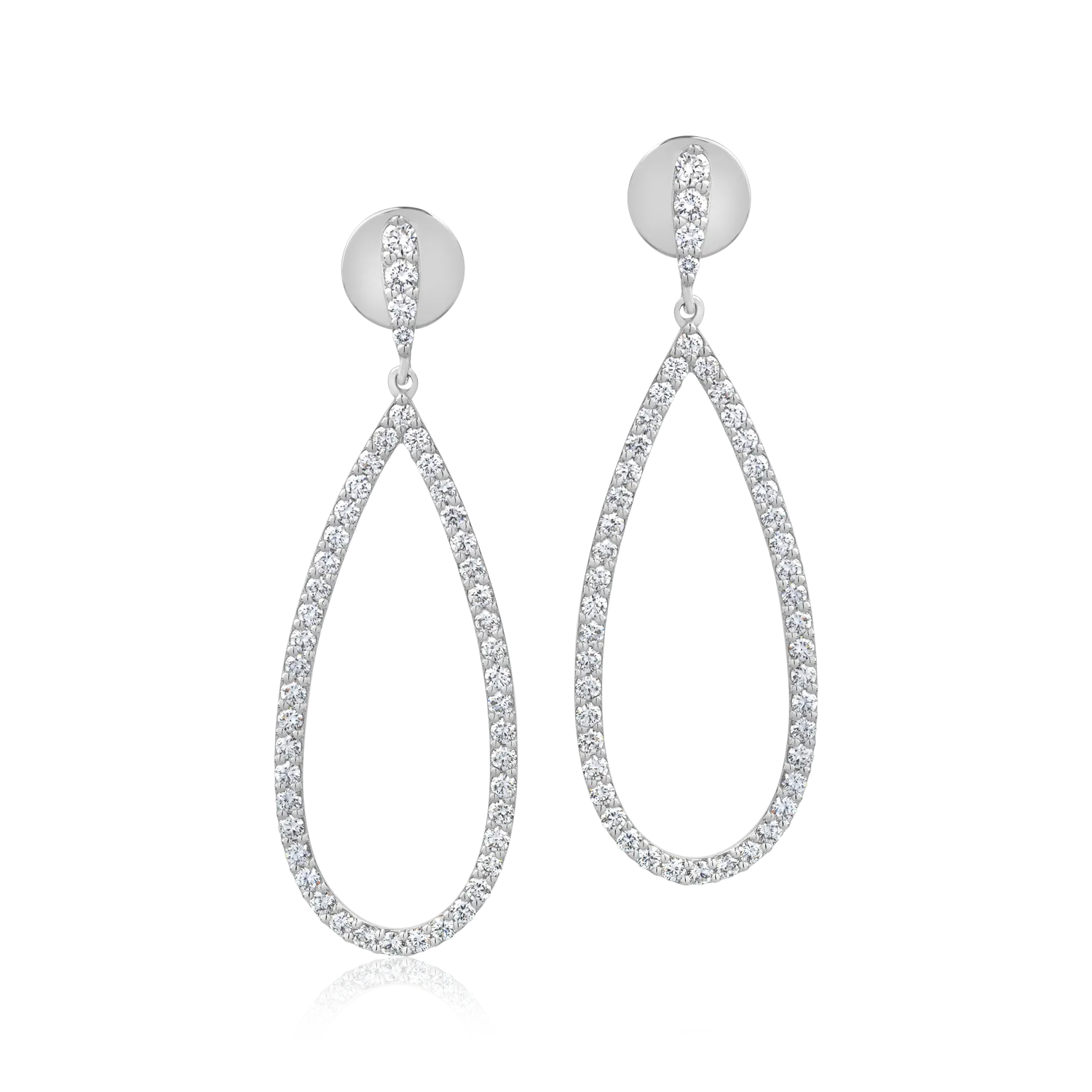 Cercei din aur alb cu diamante de 1.8ct