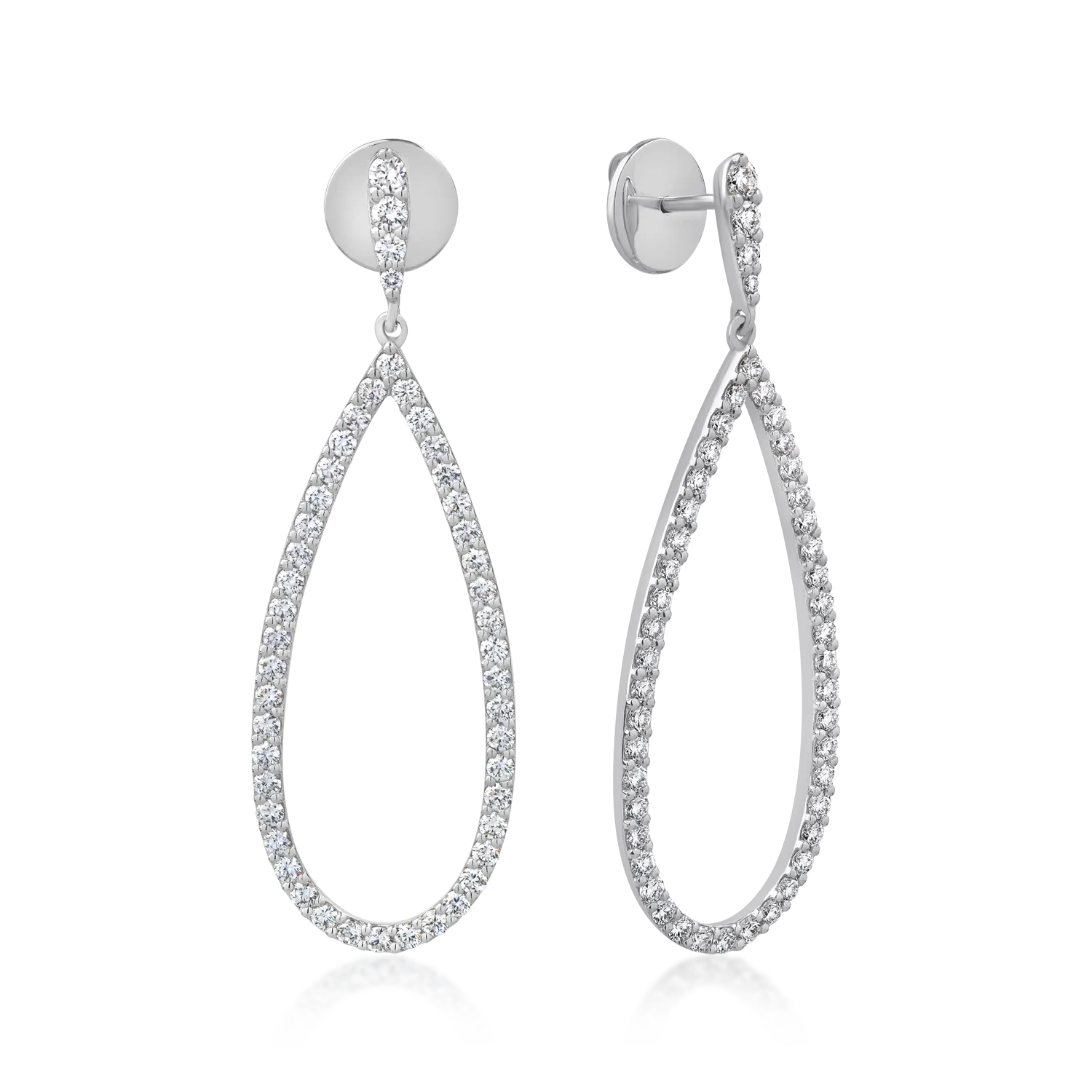 Teilor Cercei din aur alb cu diamante de 1.8ct