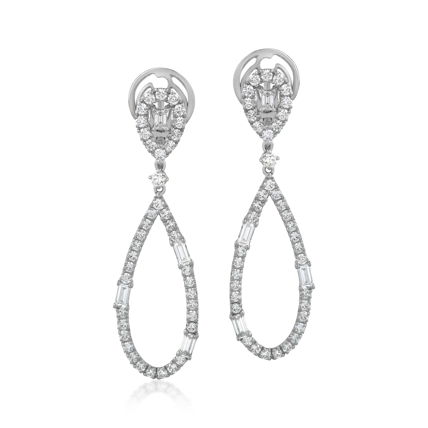 Cercei din aur alb cu diamante de 2.64ct