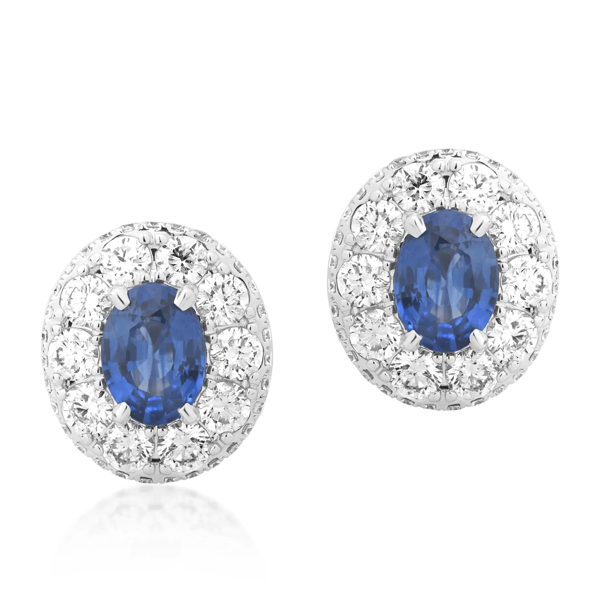 18K white gold earrings with 2.58ct sapphires and 2.49ct diamonds