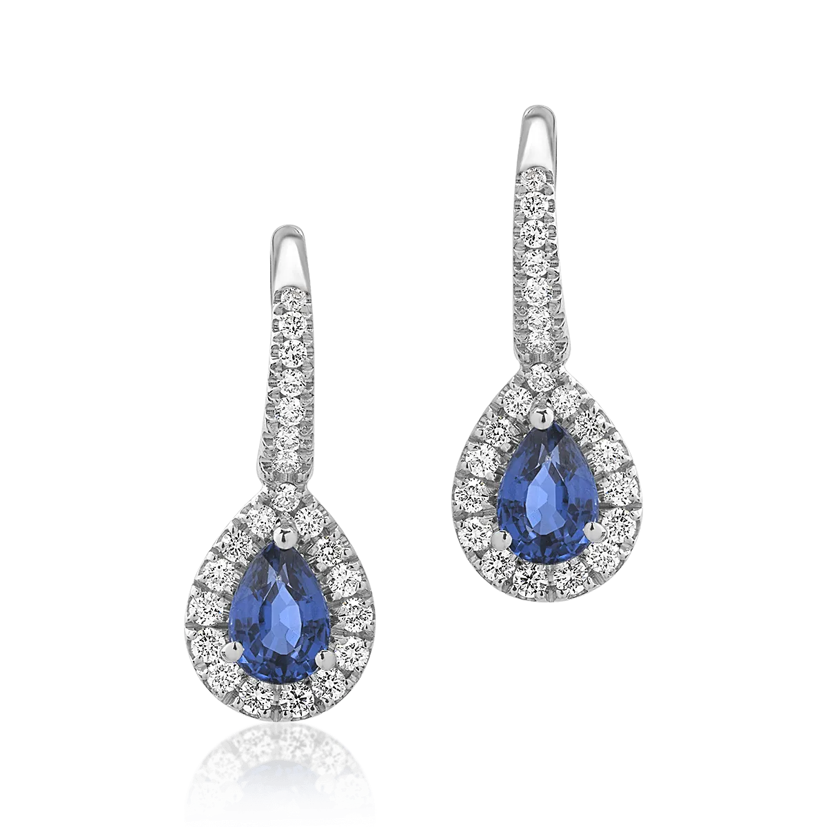 18K white gold earrings with 0.72ct sapphires and 0.42ct diamonds