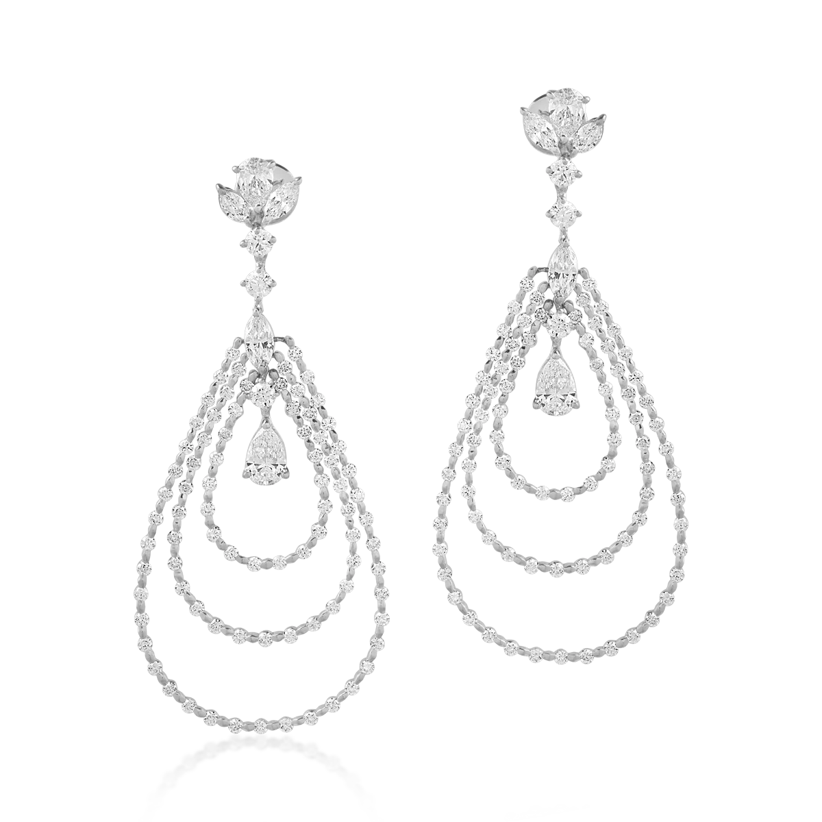Cercei din aur alb de 18K cu diamante de 4.56ct-111011