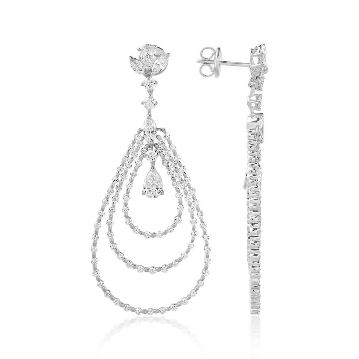 Обеци от 18K бяло злато с 4.56ct диаманти