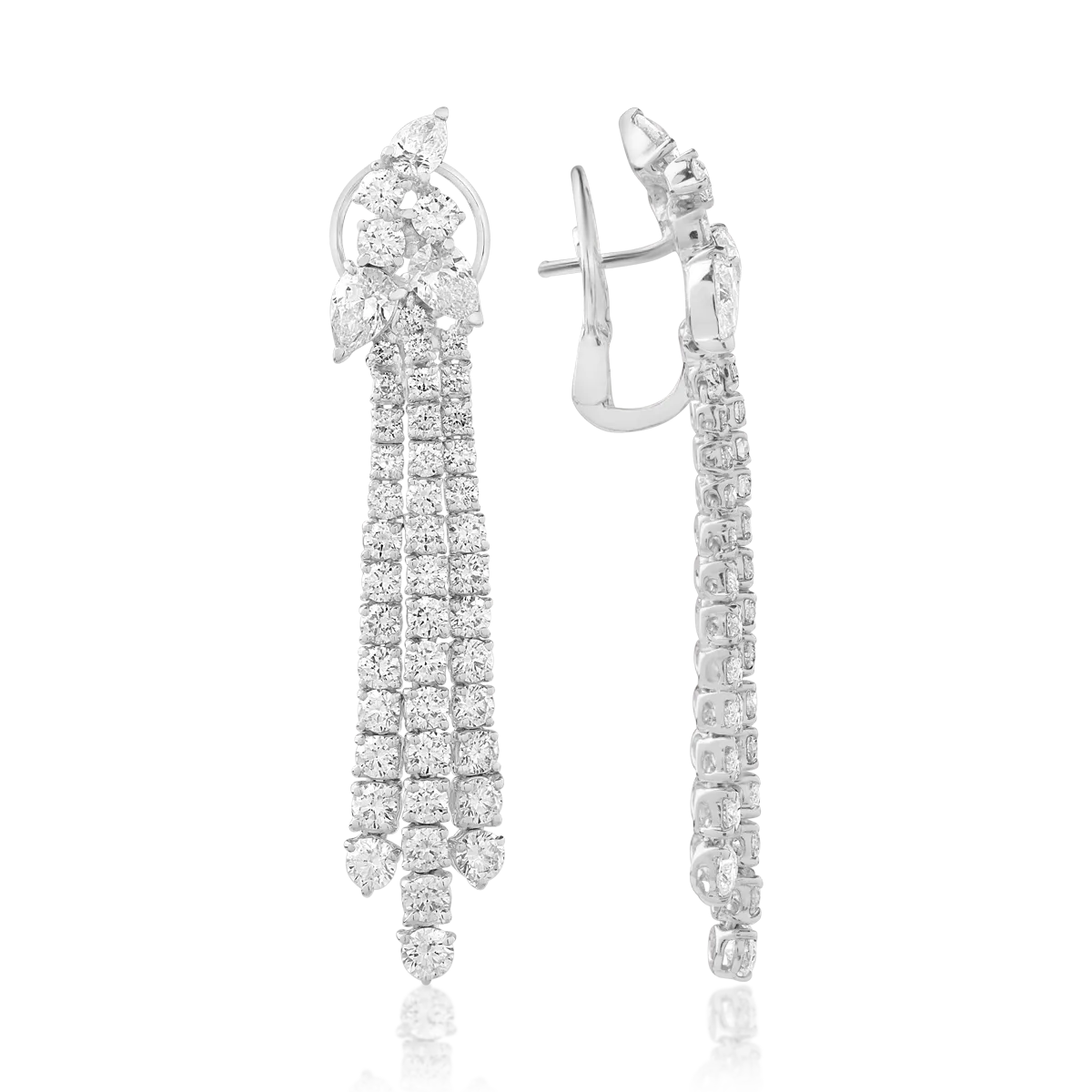 18K white gold earrings with 6.9ct diamonds