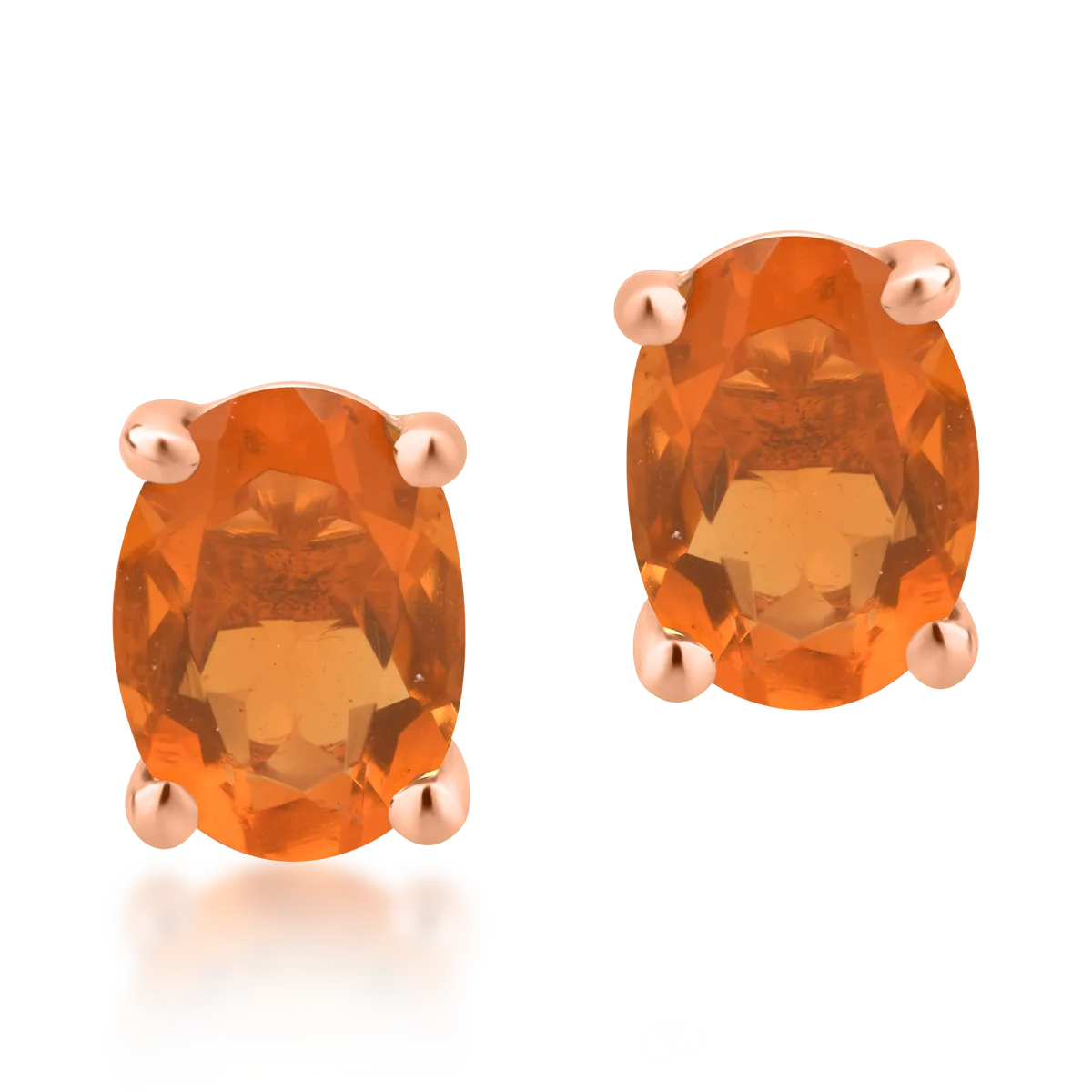 Teilor Cercei din aur roz cu opal de foc de 1.05ct