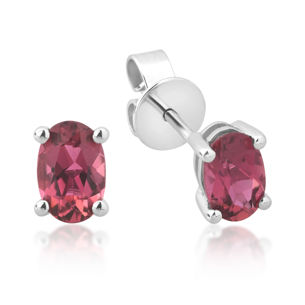 18K white gold earrings with 0.85ct rose tourmalines