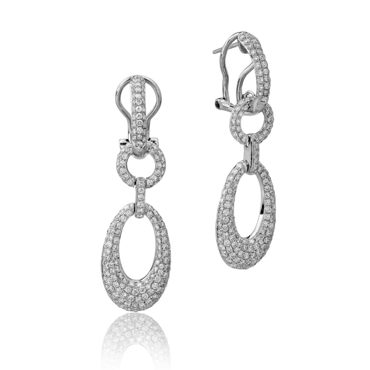 Teilor Cercei din aur alb cu diamante de 2.7ct