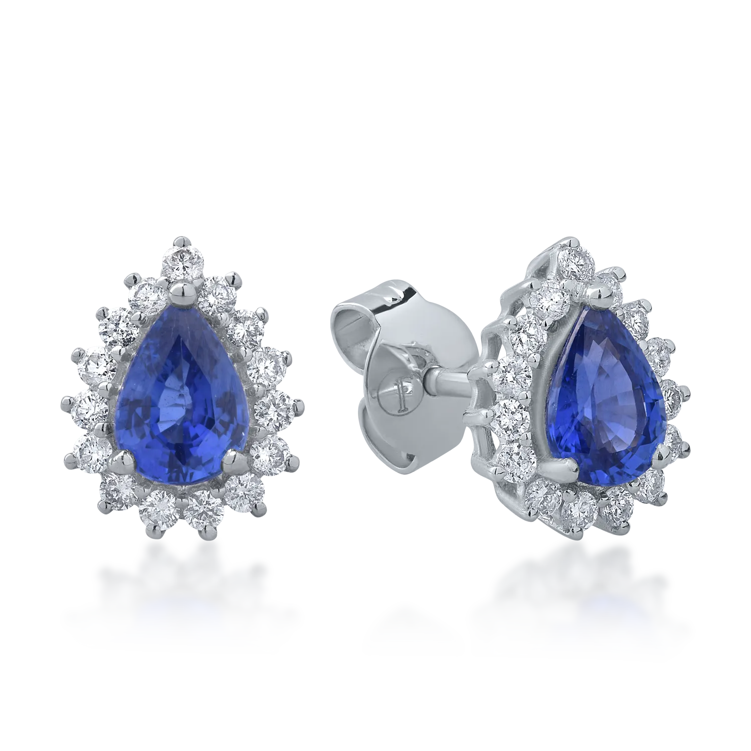 Обеци от 18K бяло злато с 1.78ct сапфири и 0.44ct диаманти