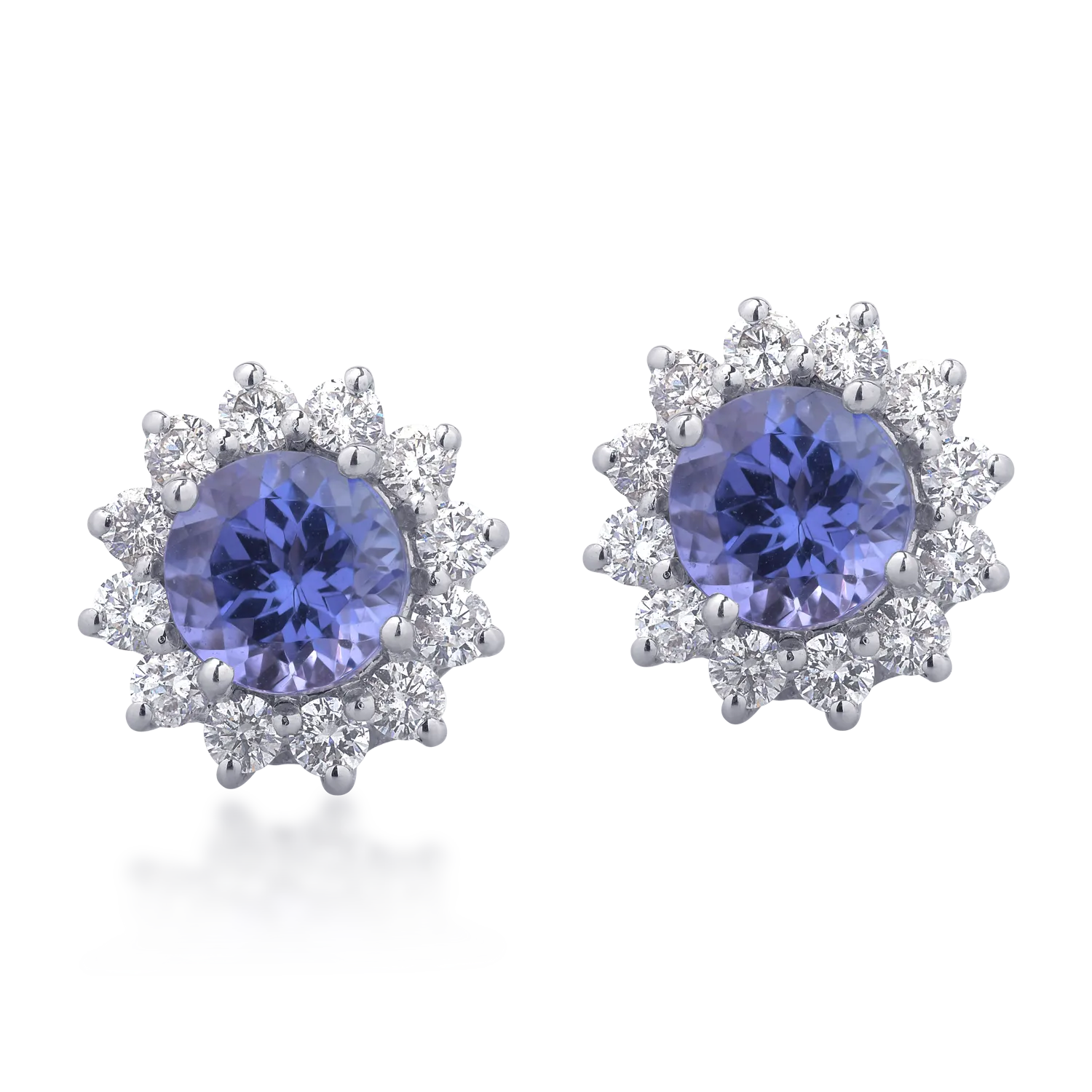 18K white gold earrings with 2.07ct tanzanites and 0.69ct diamonds