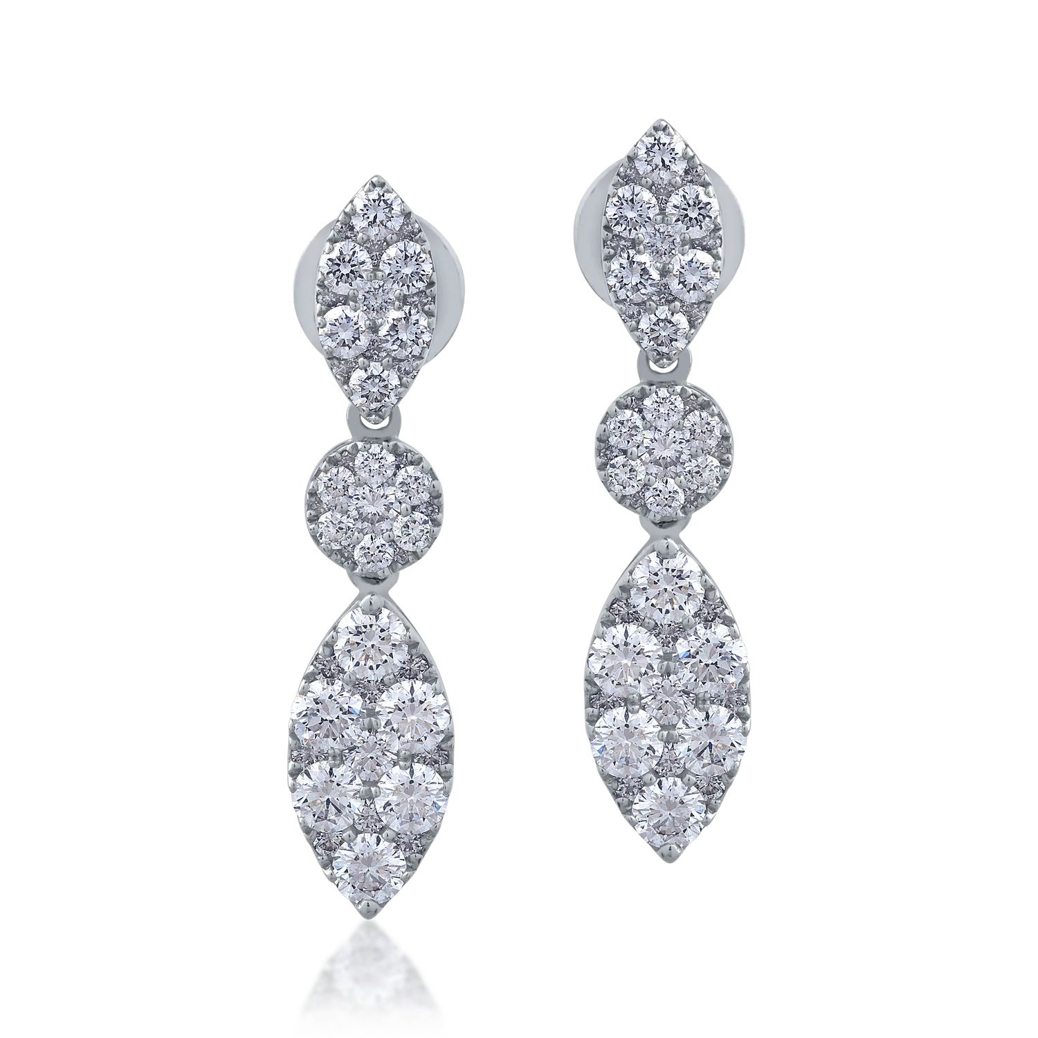 Cercei din aur alb de 18K cu diamante de 1.97ct-111212