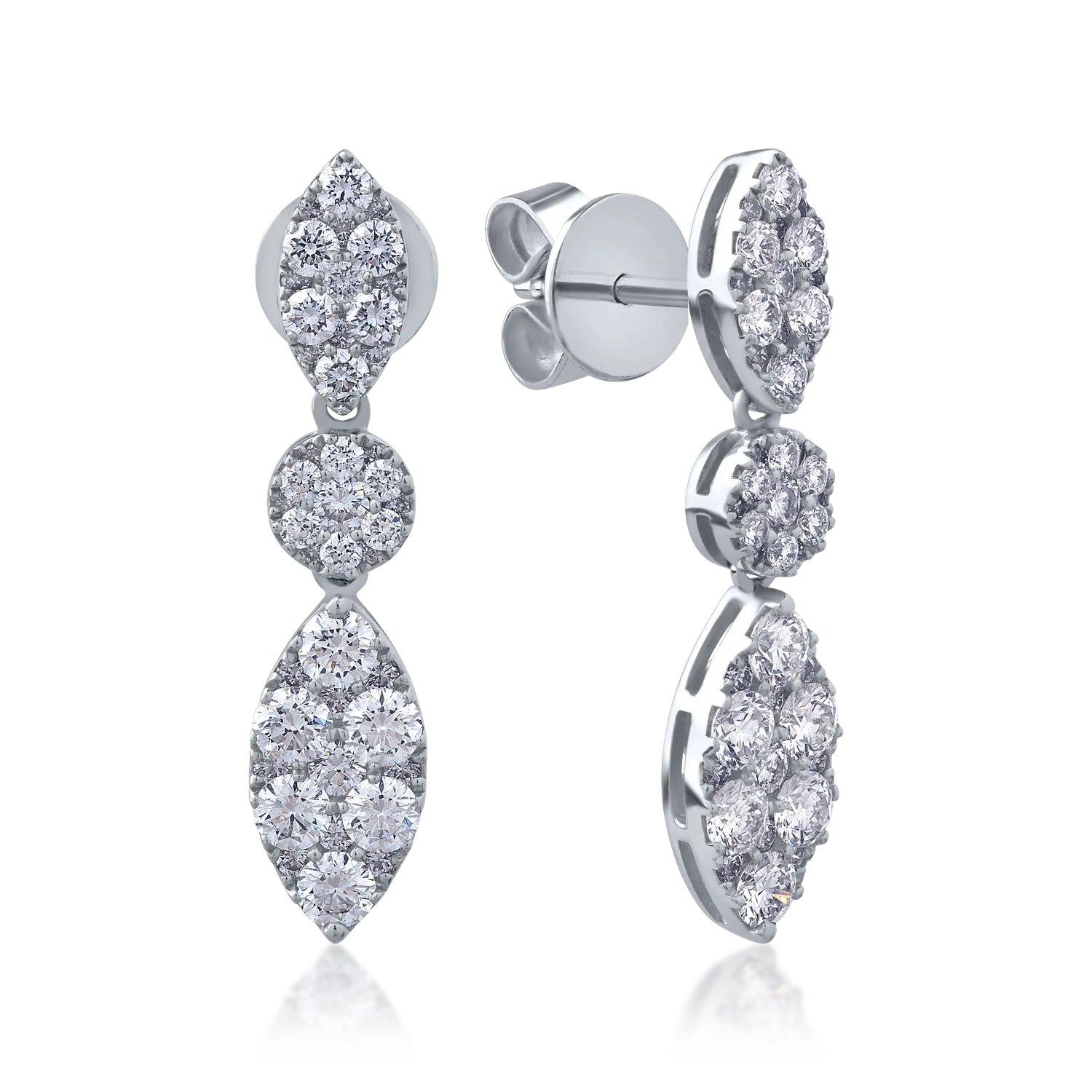 Обеци от бяло злато 18K с диаманти 1.97ct