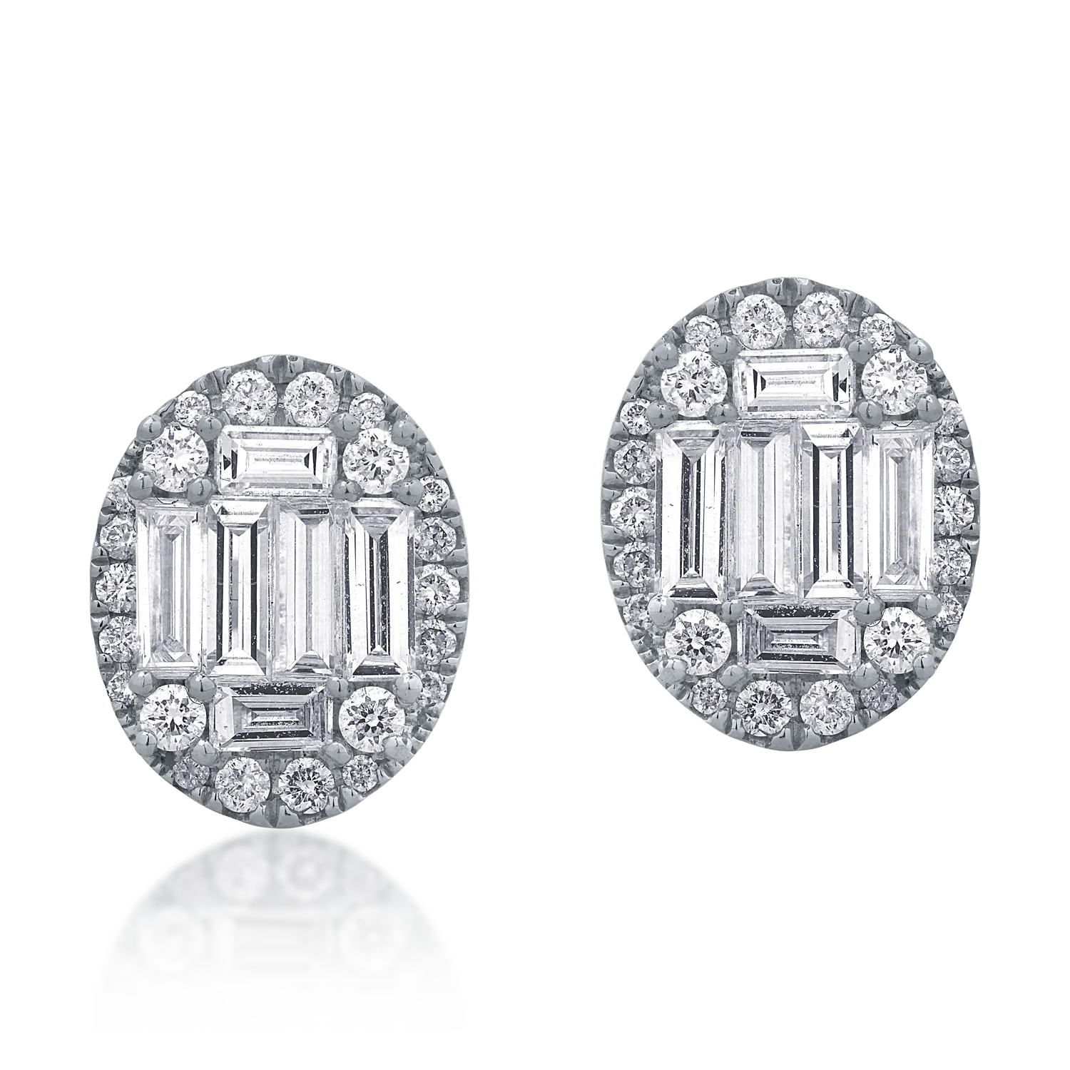Cercei din aur alb de 18K cu diamante de 0.3ct-111215