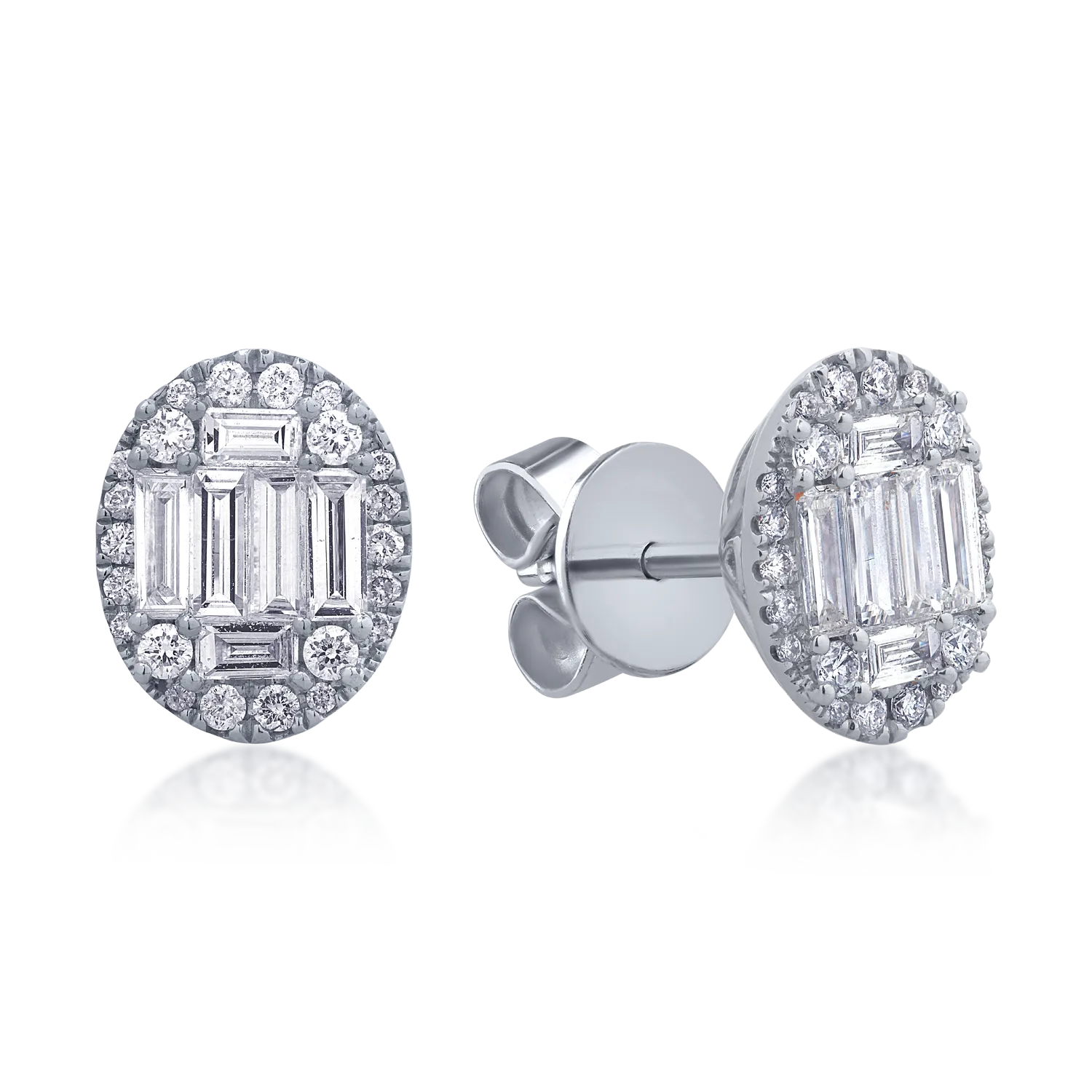 Cercei din aur alb cu diamante de 0.3ct