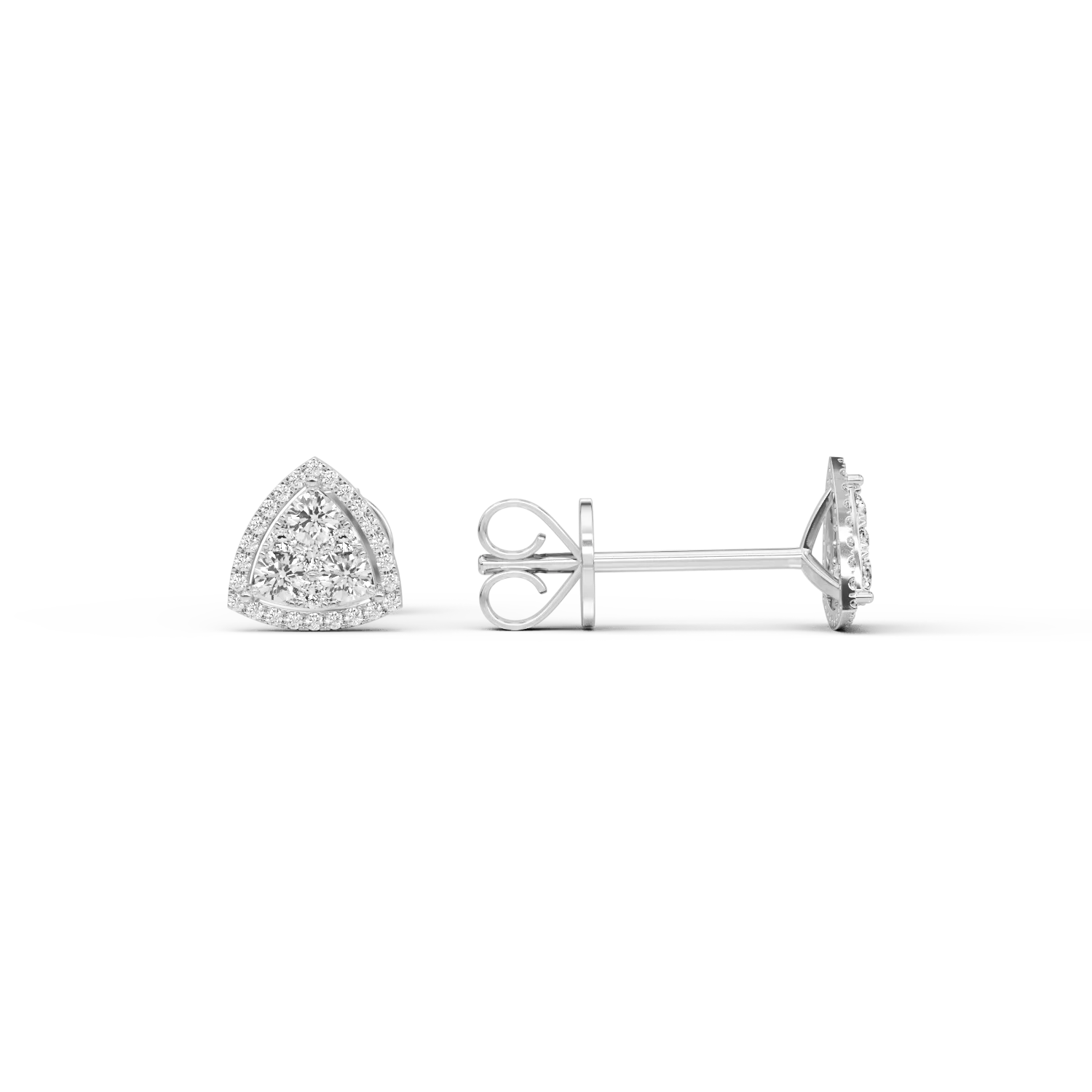 Обеци от бяло злато с диаманти 0.7кт