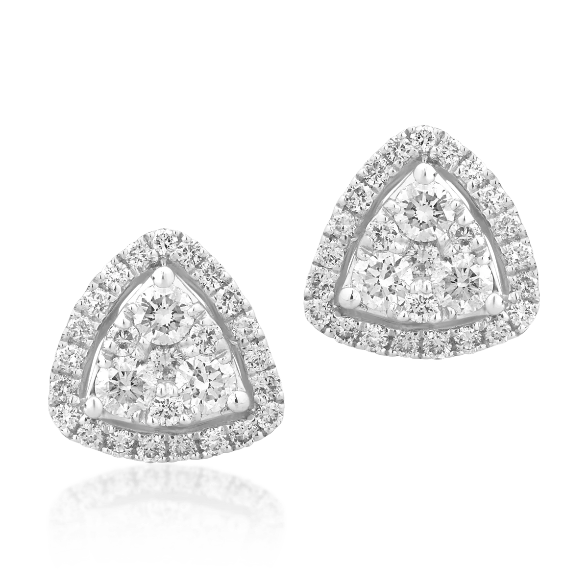 18K white gold earrings with 0.63ct diamonds-111220