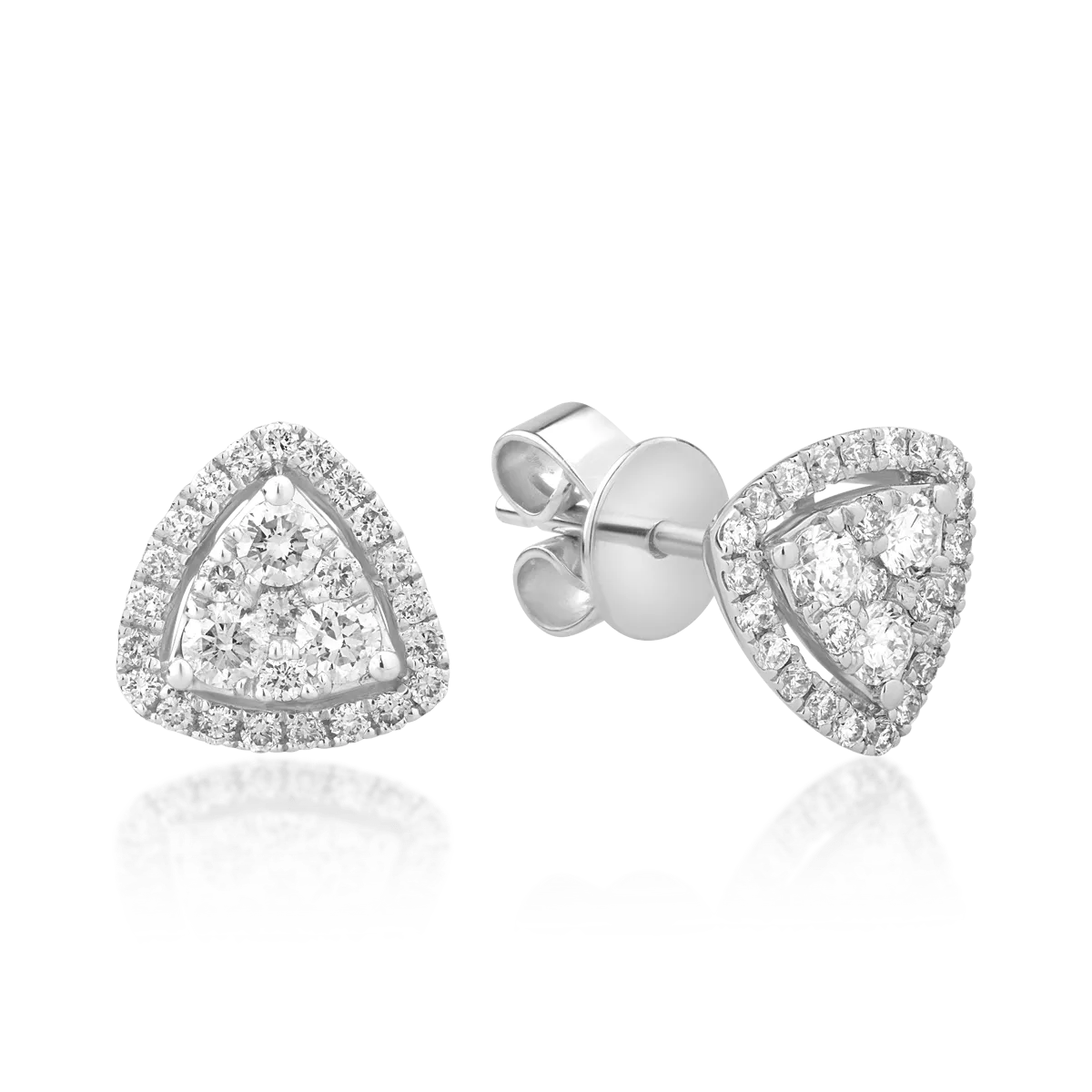 Cercei din aur alb cu diamante de 0.63ct