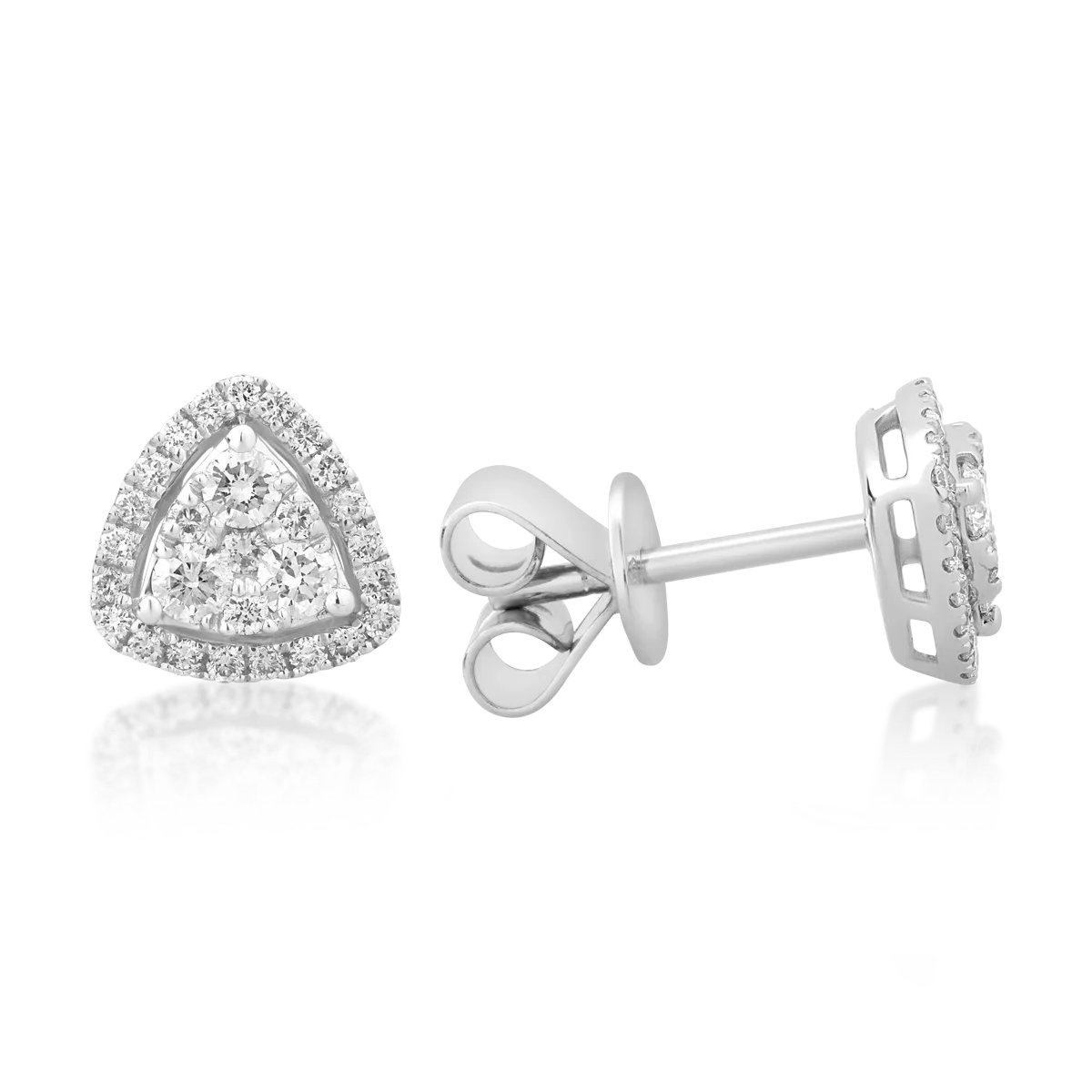 Cercei din aur alb cu diamante de 0.63ct