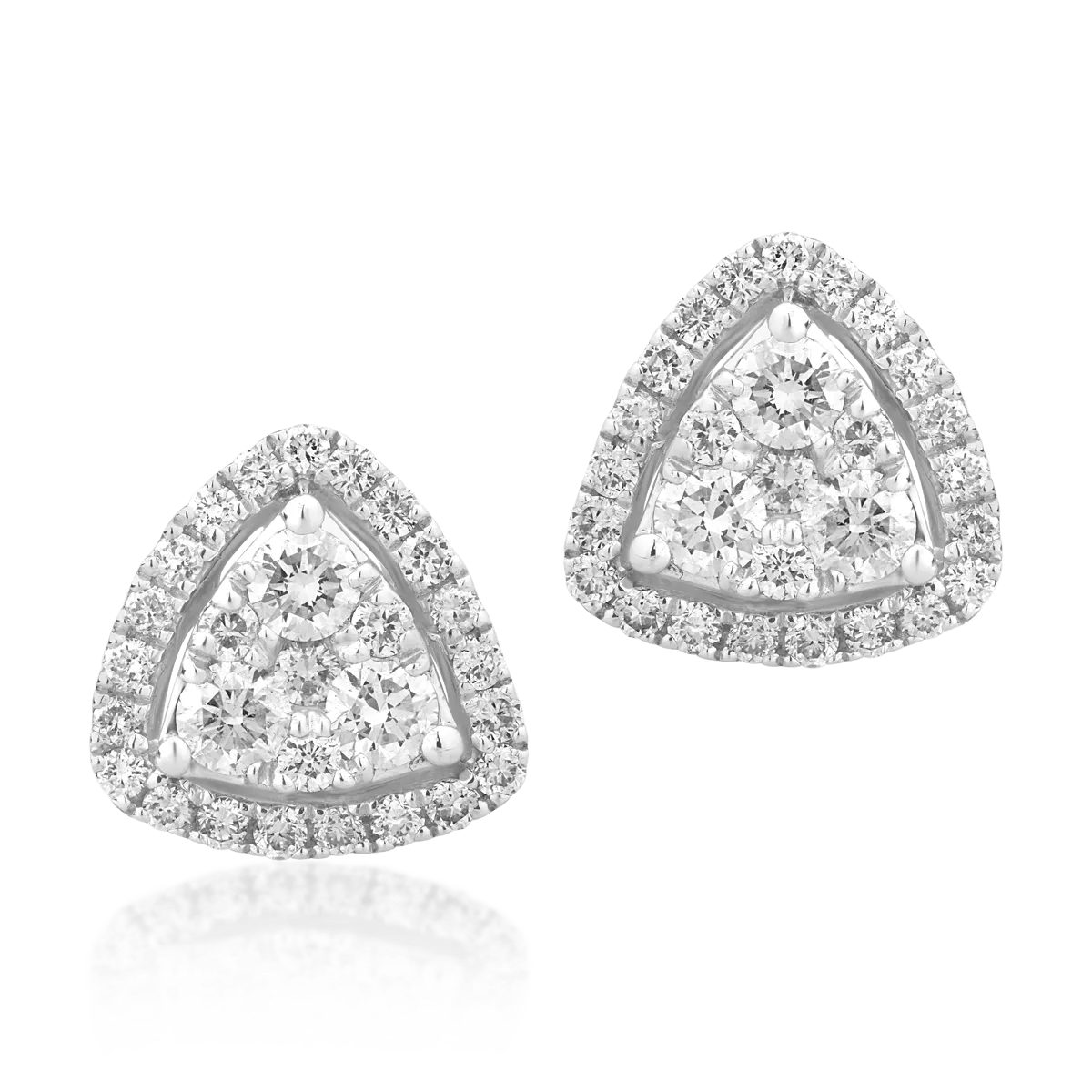 18 k fehér arany fülbevaló gyémántokkal 0.63ct