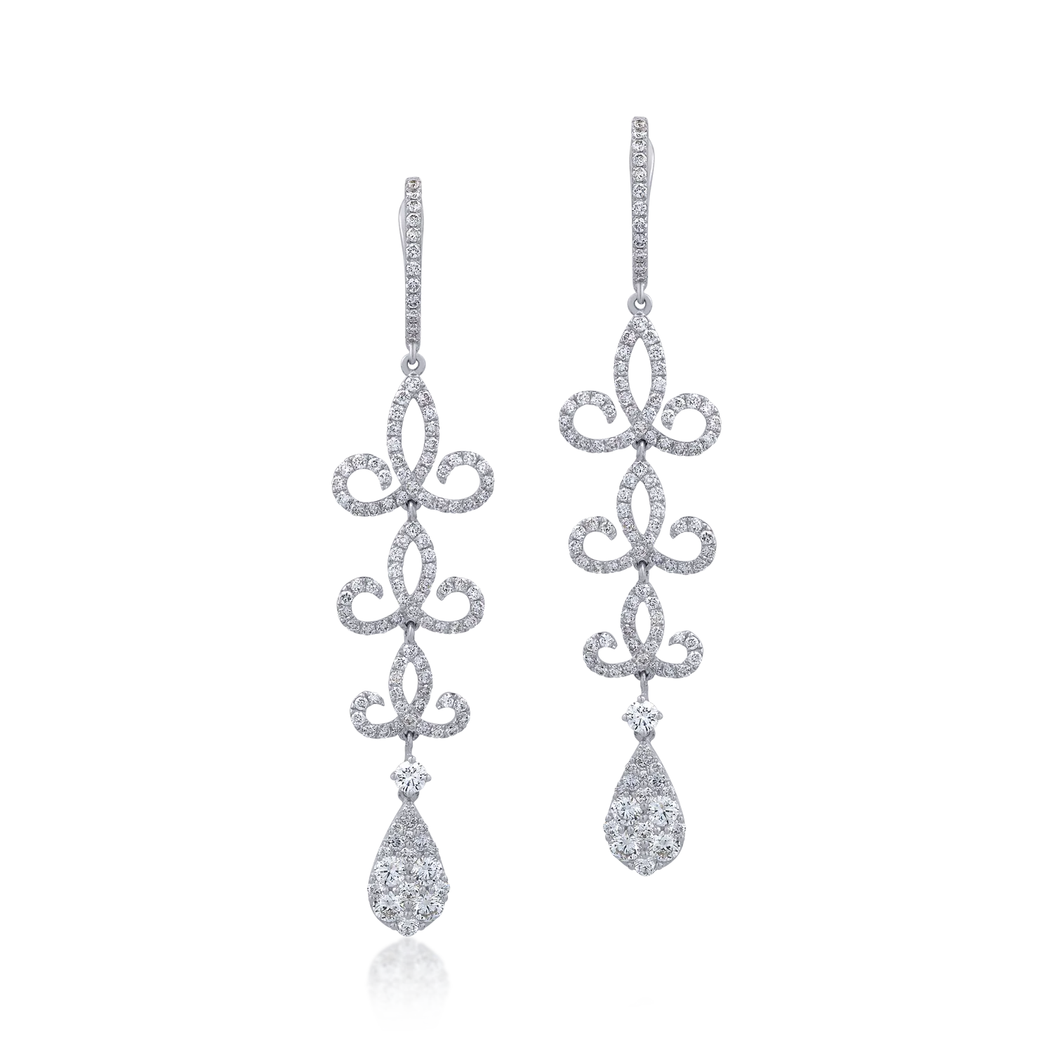 Cercei din aur alb de 18K cu diamante de 2.61ct-111224