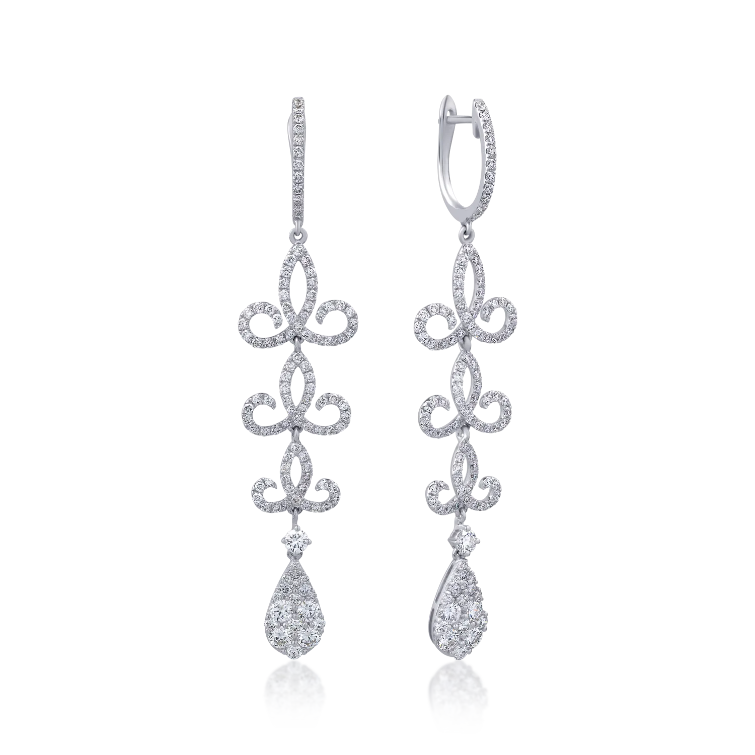 Обеци от бяло злато 18K с диаманти 2.61ct