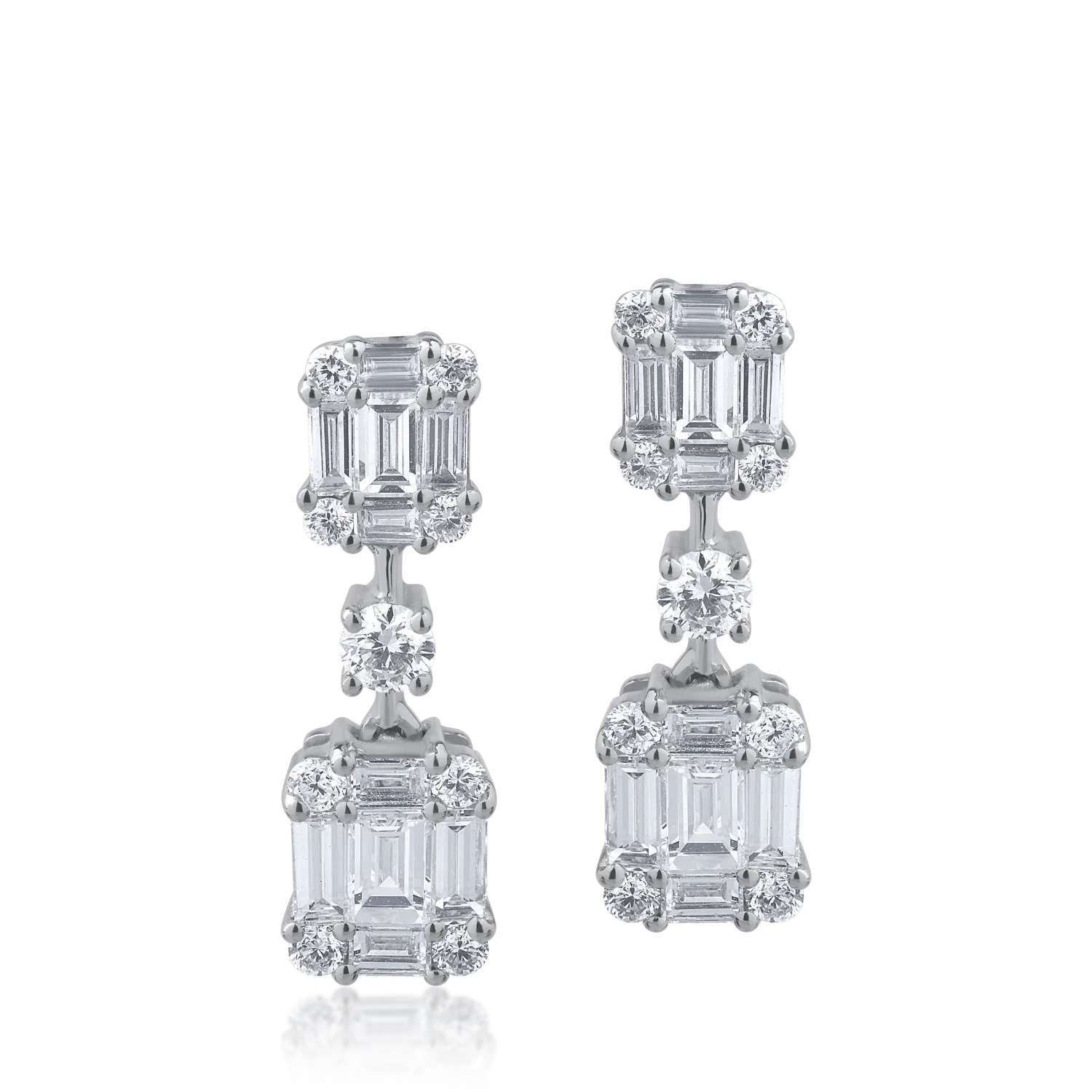Cercei din aur alb de 18K cu diamante de 1.79ct-111227