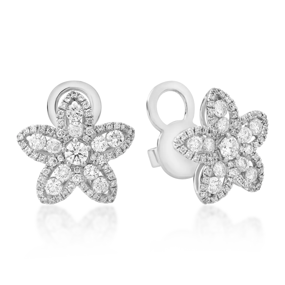 Cercei din aur alb cu diamante de 1.39ct