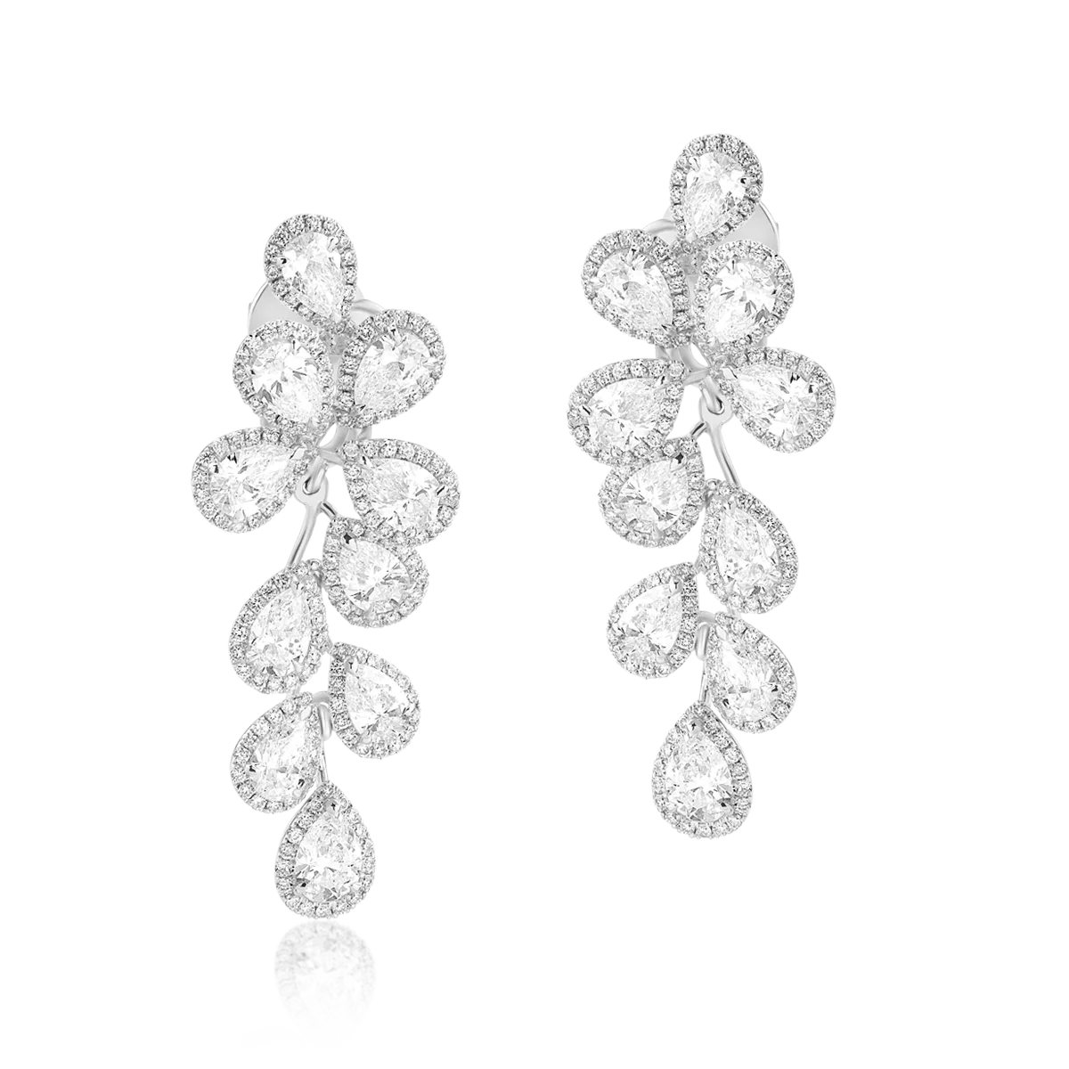 18K white gold earrings with 7.49ct diamonds