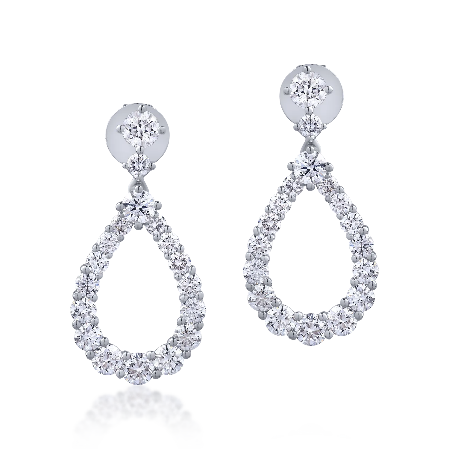 18K white gold earrings with 2.84ct diamonds