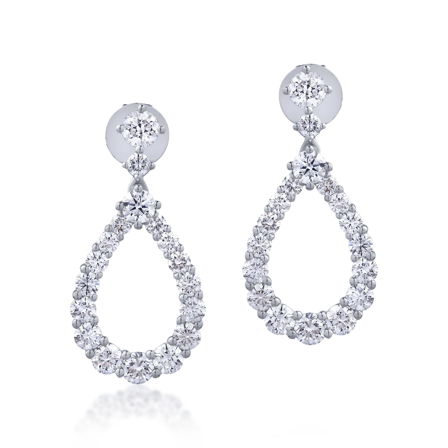 Cercei din aur alb cu diamante de 2.84ct
