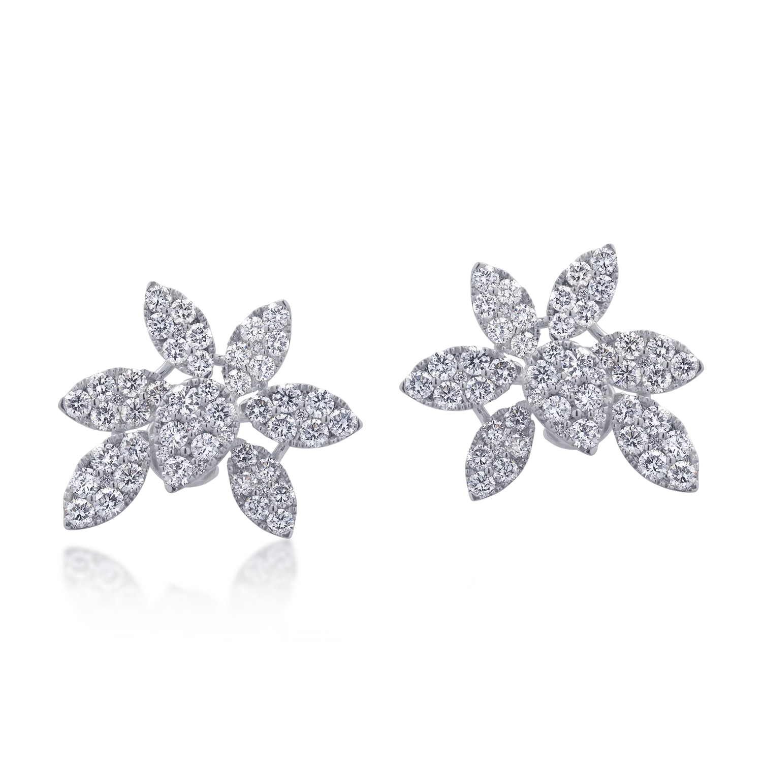 Cercei din aur alb de 18K cu diamante de 1.76ct-111245