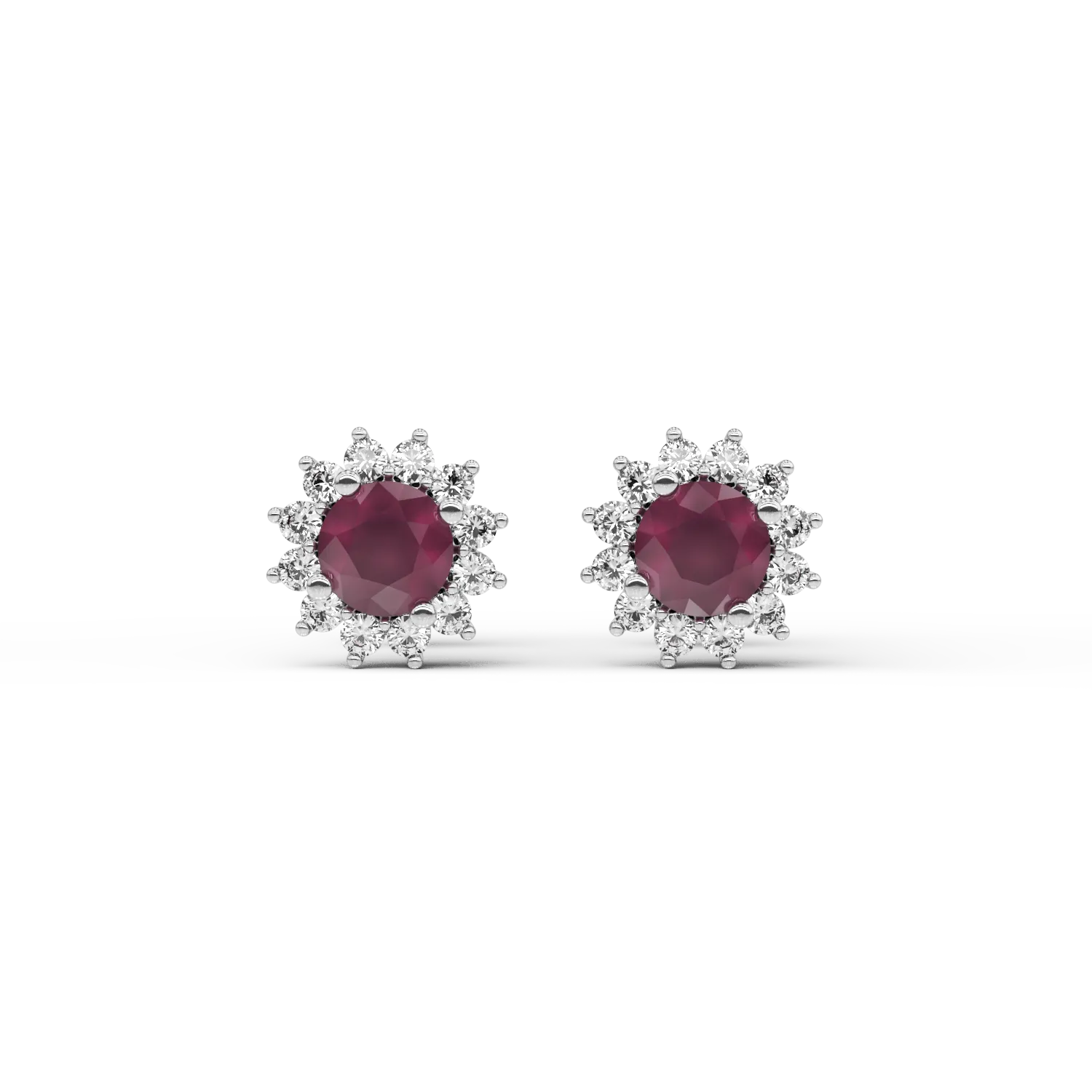 Cercei din aur alb de 18K cu rubine de 0.9ct si diamante de 0.27ct-111293