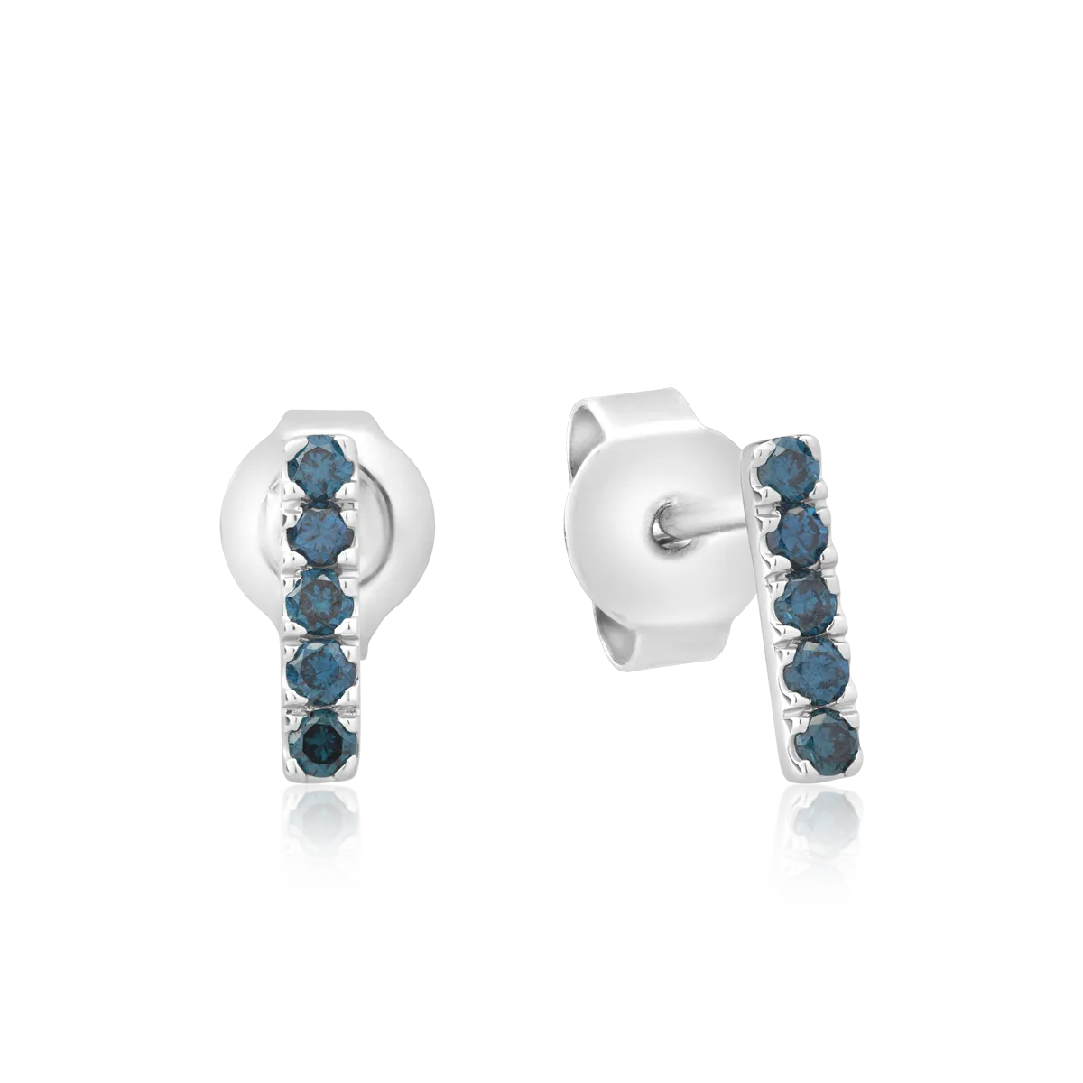 Cercei din aur alb de 14K cu safire de 0.25ct