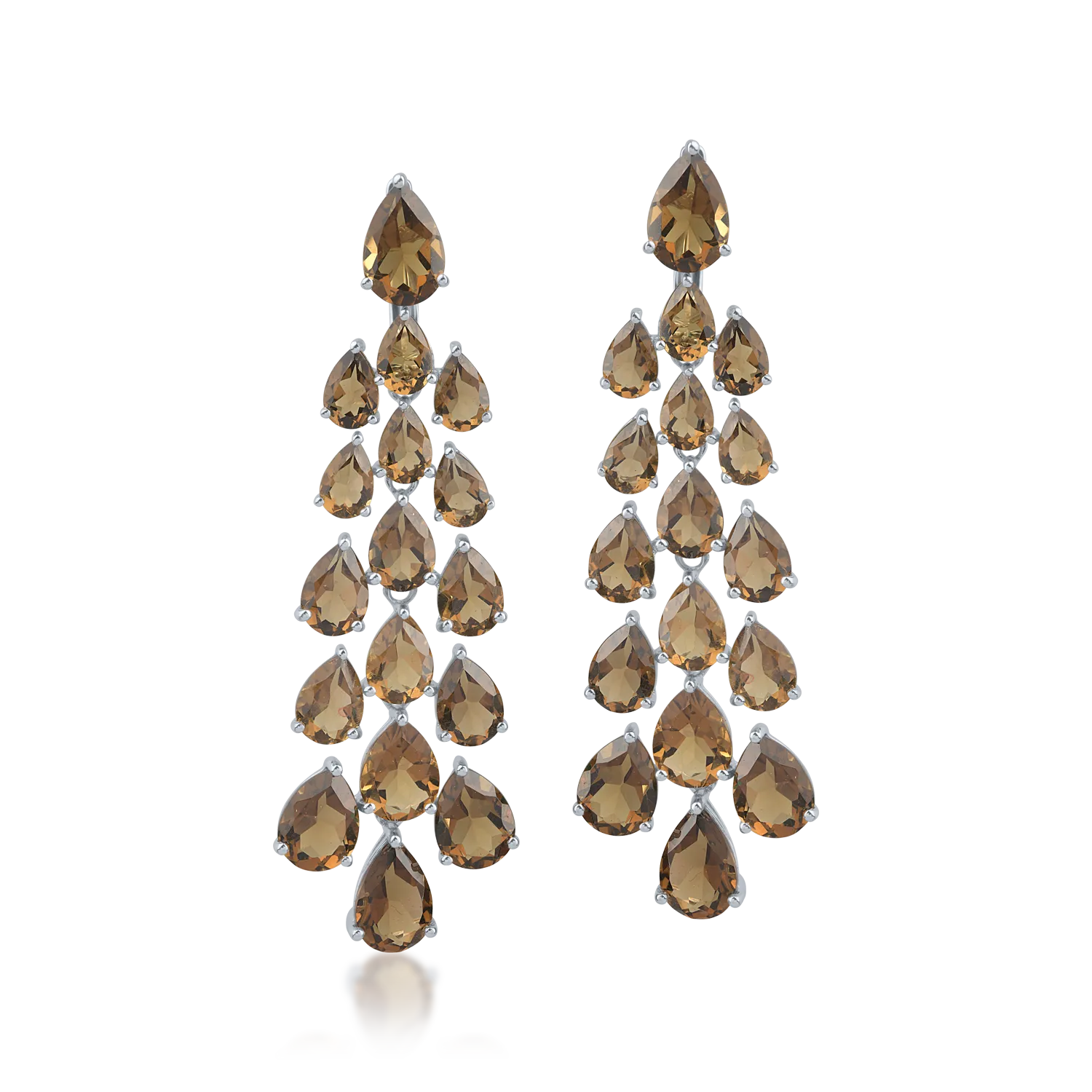 Cercei din aur alb cu quartz coniac de 24.04ct-111354