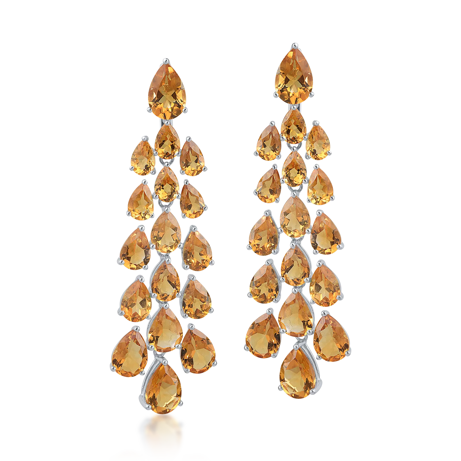 White gold earrings with 24.04ct citrines