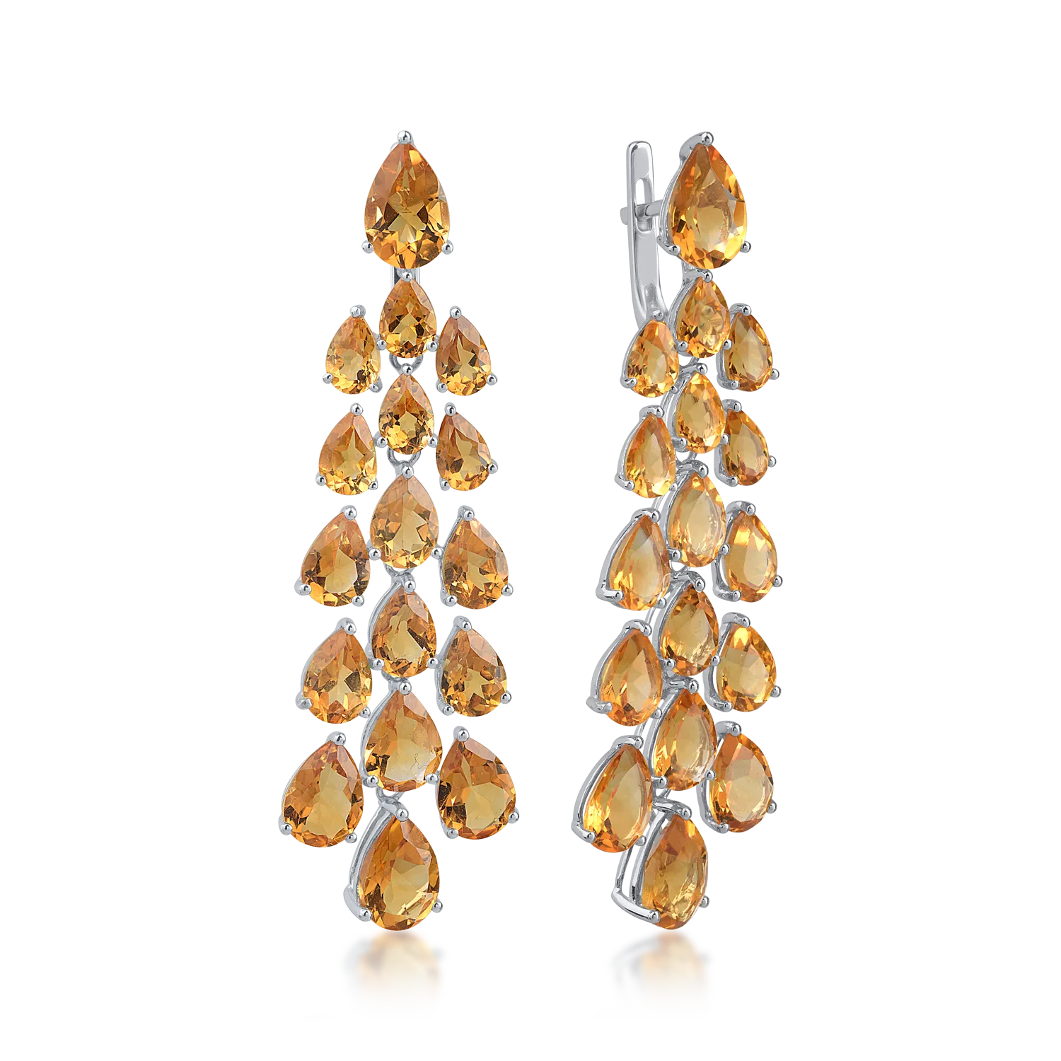 White gold earrings with 24.04ct citrines