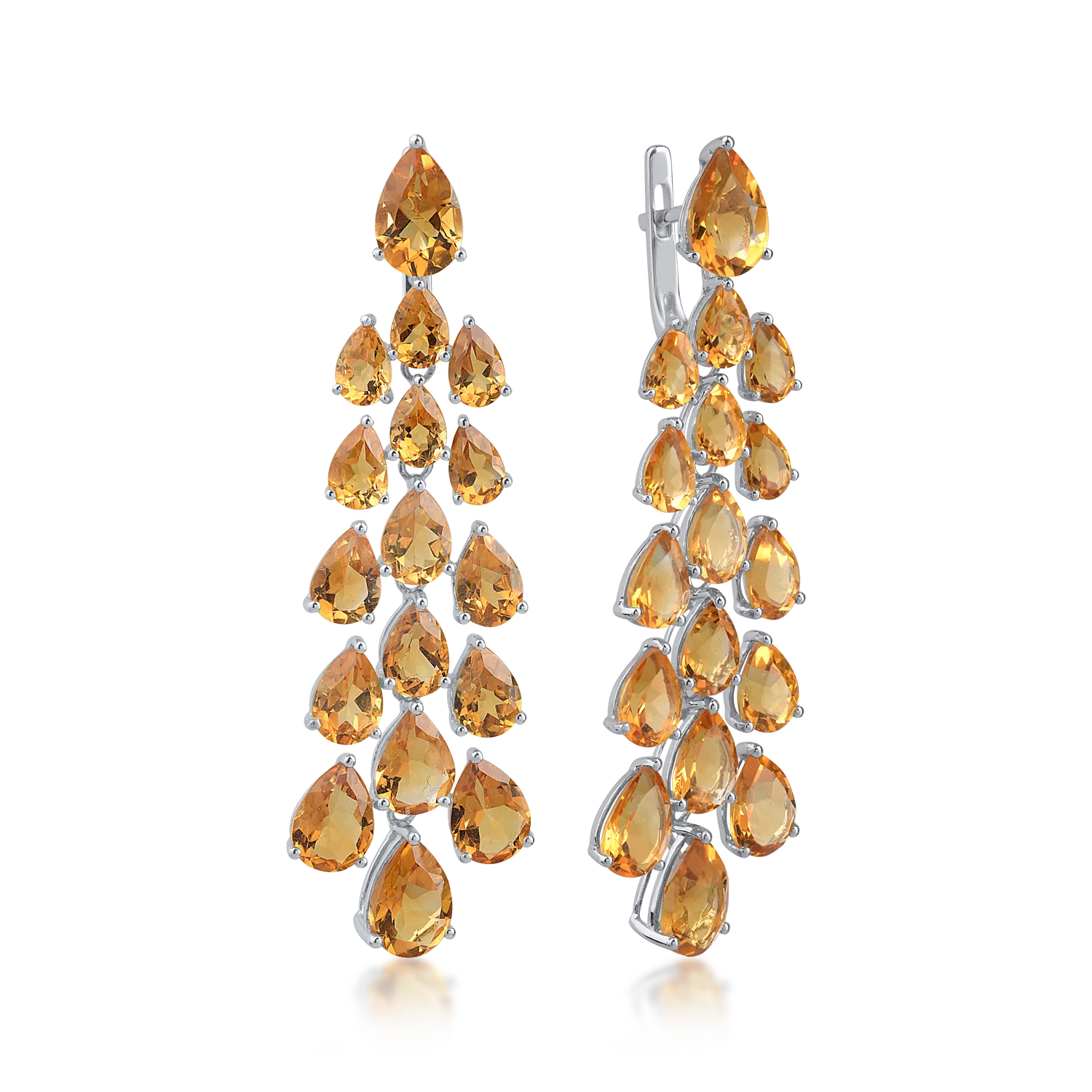 Fehér arany fülbevaló 24.04ct citrinnel