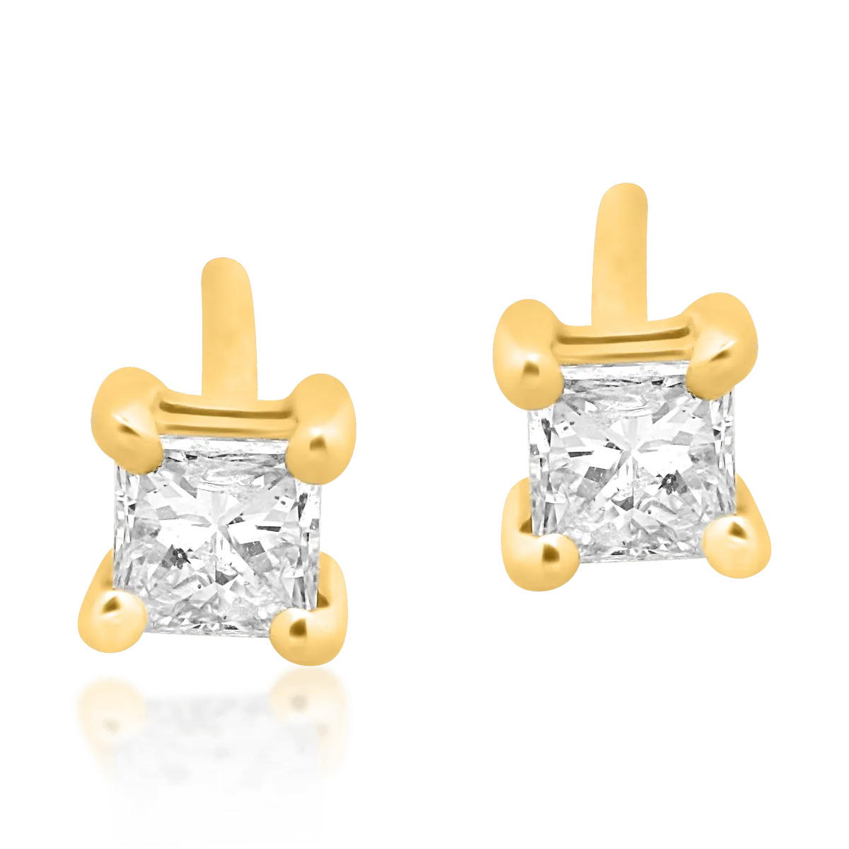 14K yellow gold earrings with 0.2ct diamonds