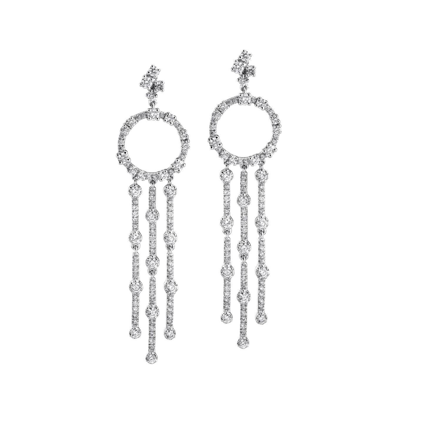 18K white gold earrings with 2.26ct diamonds