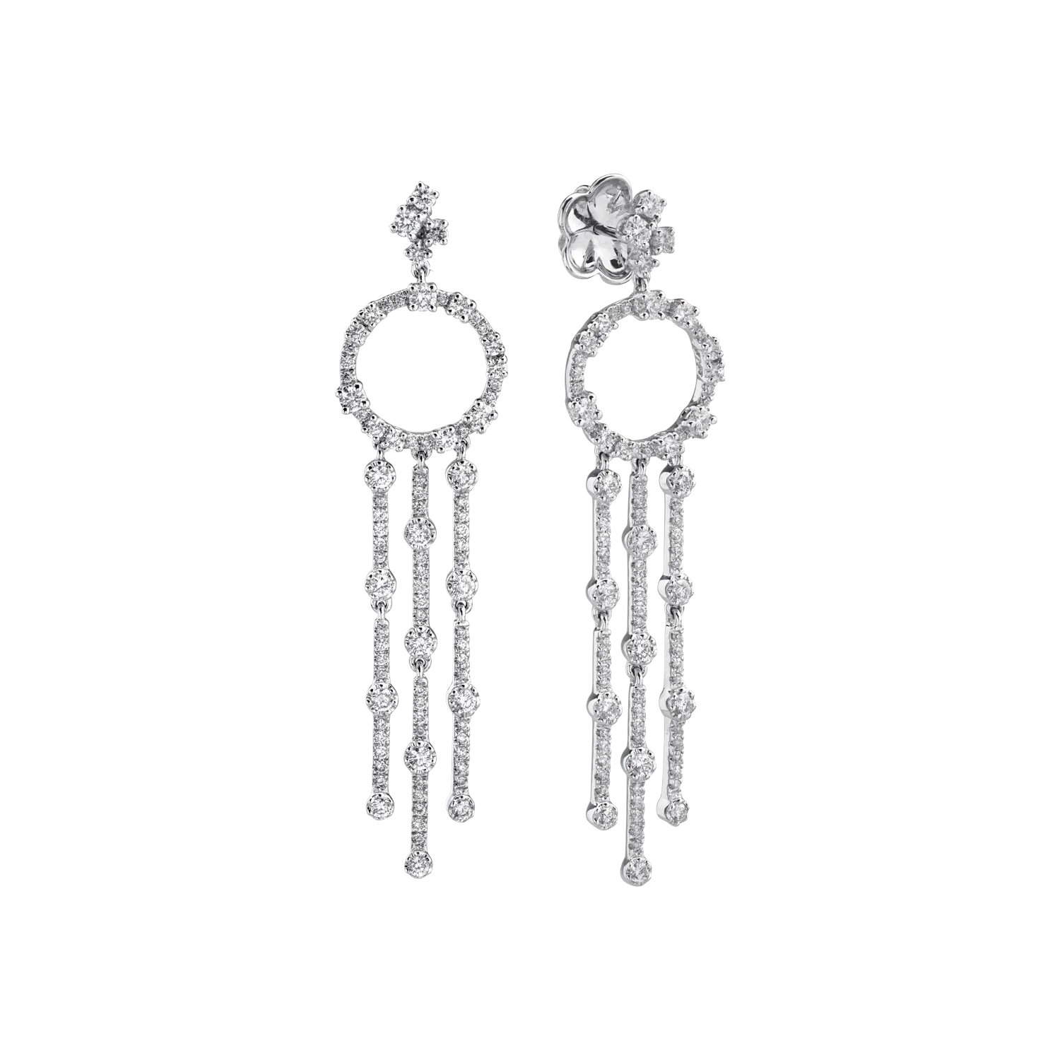 18K white gold earrings with 2.26ct diamonds