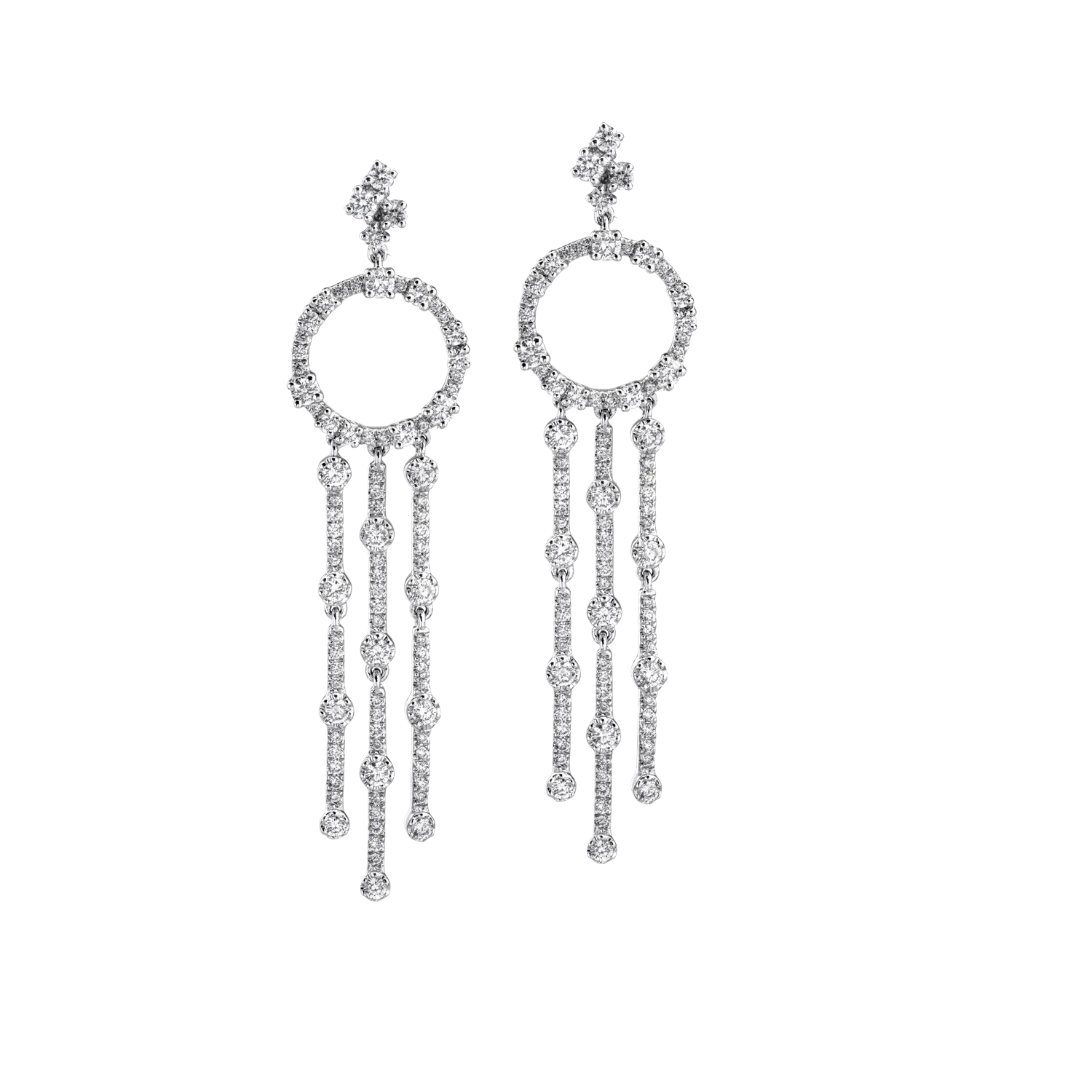 Teilor Cercei din aur alb cu diamante de 2.26ct