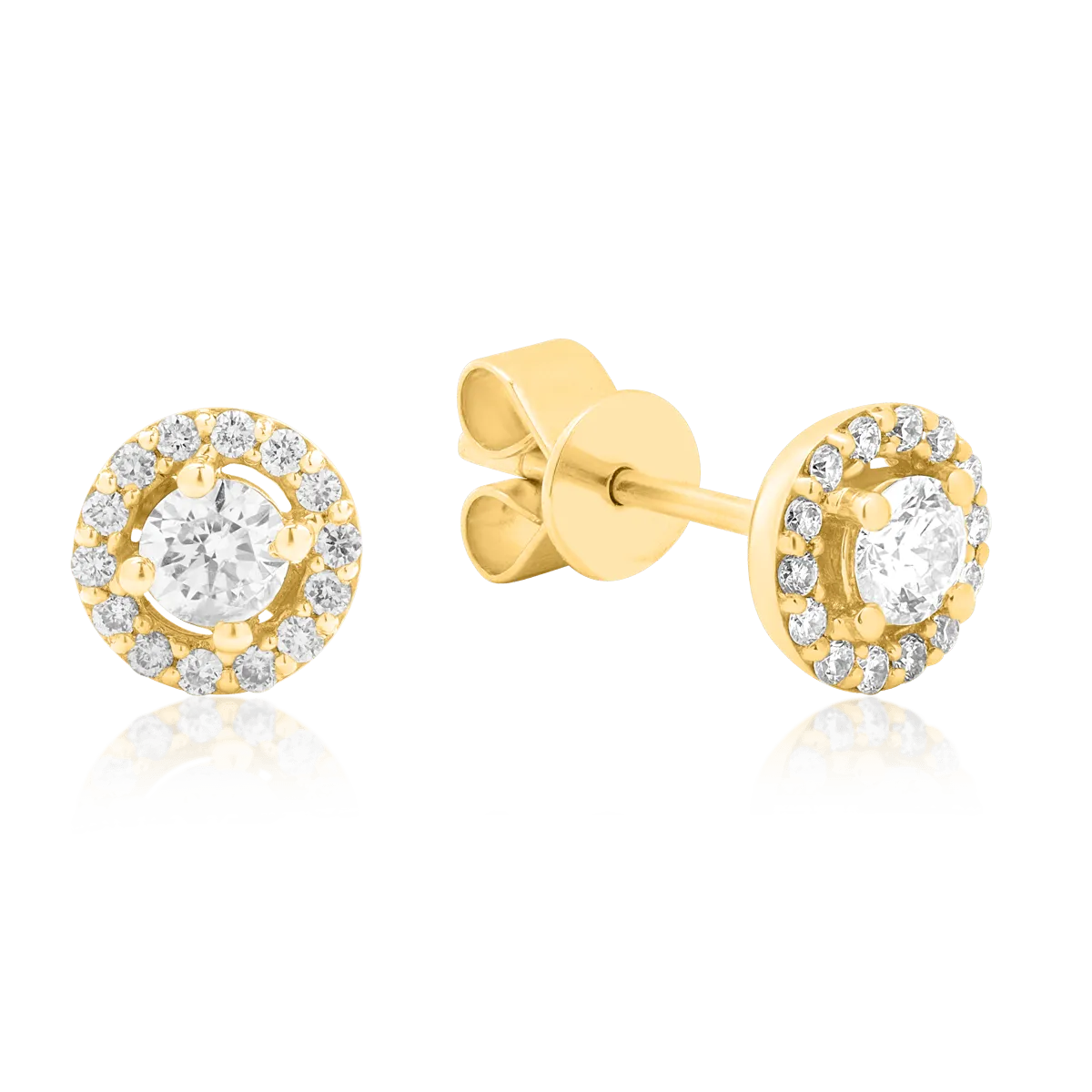 Teilor Cercei din aur galben cu diamante de 0.34ct