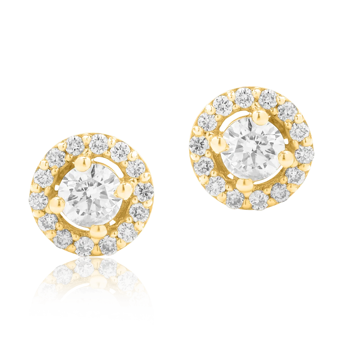 18k sárga arany fülbevaló gyémántokkal 0.34ct