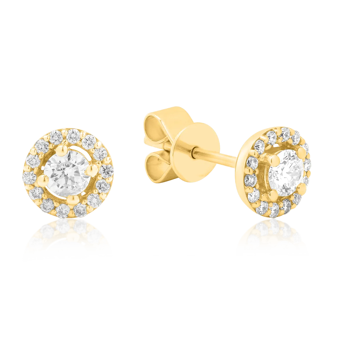 18K yellow gold earrings with 0.34ct diamonds