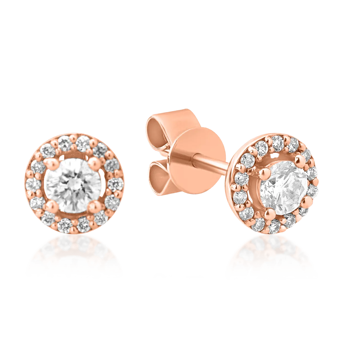 Teilor Cercei din aur roz cu diamante de 0.34ct