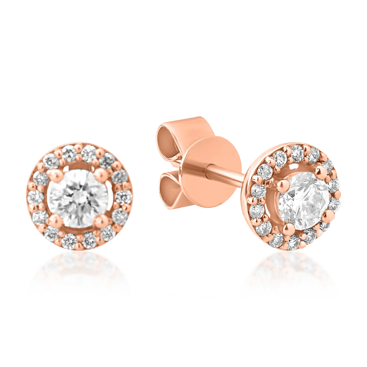 18K rose gold earrings with 0.34ct diamonds